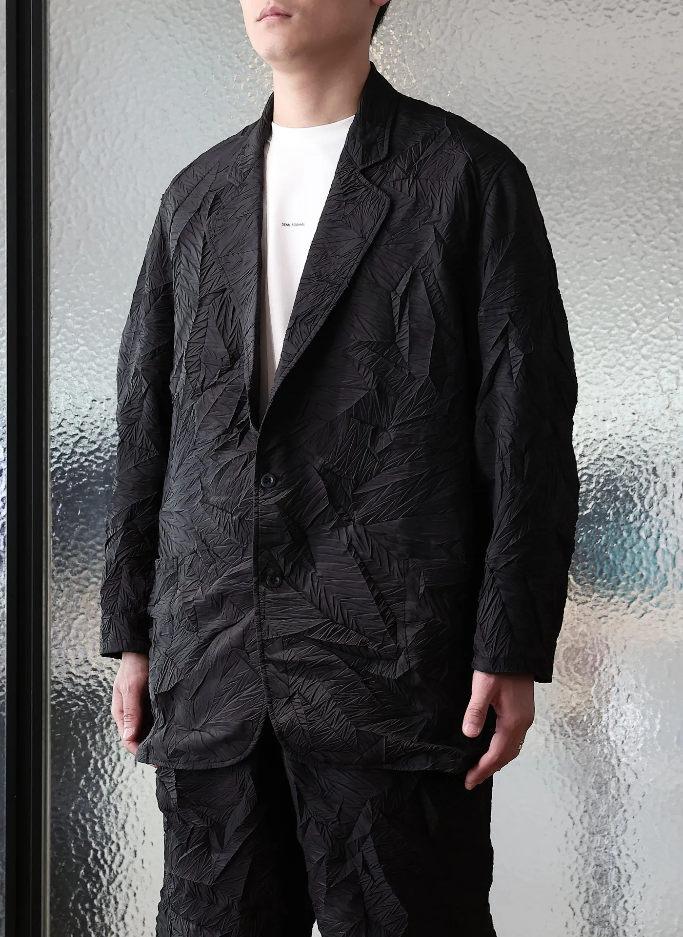 Distort Pleats Polyester Soft Single Breasted Blazer sold by INITIAL Fashion