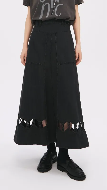 Cut Out Trims Skirt sold by INITIAL Fashion