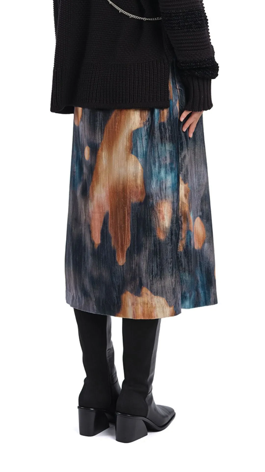 Watercolour Graphic Velour Printed Skirt sold by INITIAL Fashion product image thumbnail 3