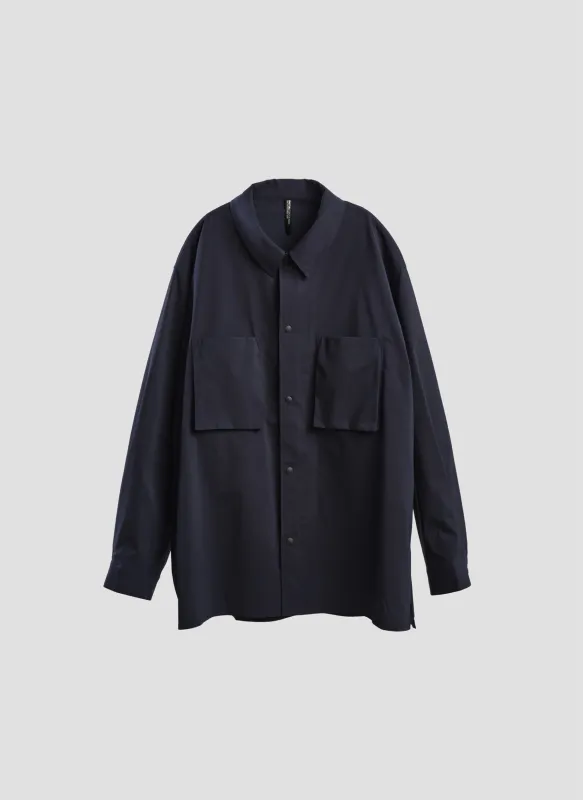Minotech Snap Button Pocket Open Collar Shirt sold by INITIAL Fashion