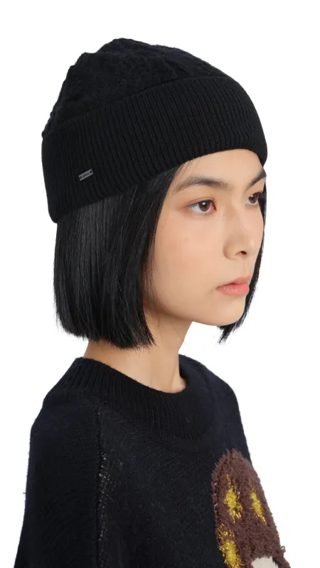 Multi-Yarn Patterned Knit Beanie sold by INITIAL Fashion