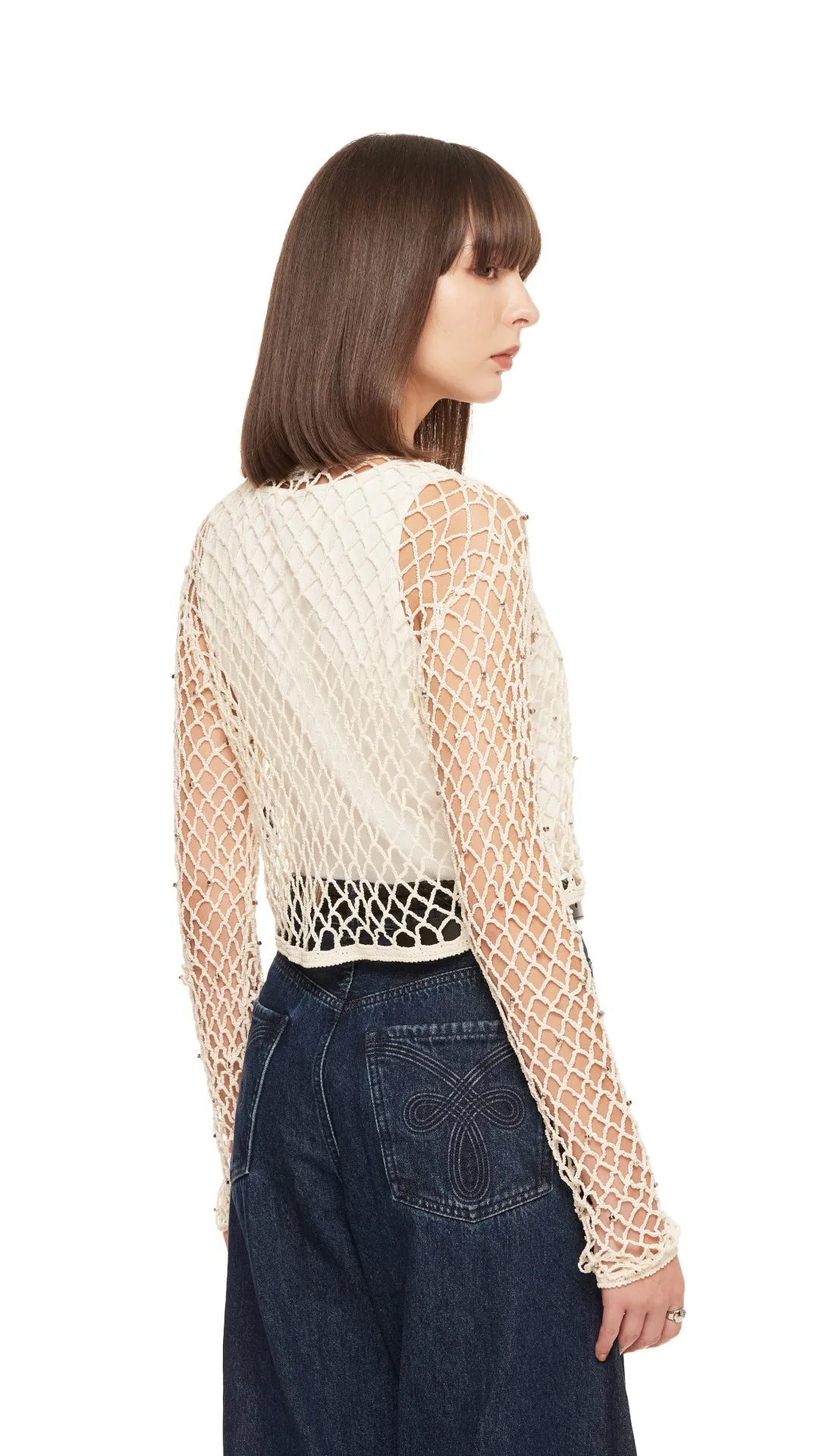 Beaded Crochet Cardigan sold by INITIAL Fashion product image thumbnail 3