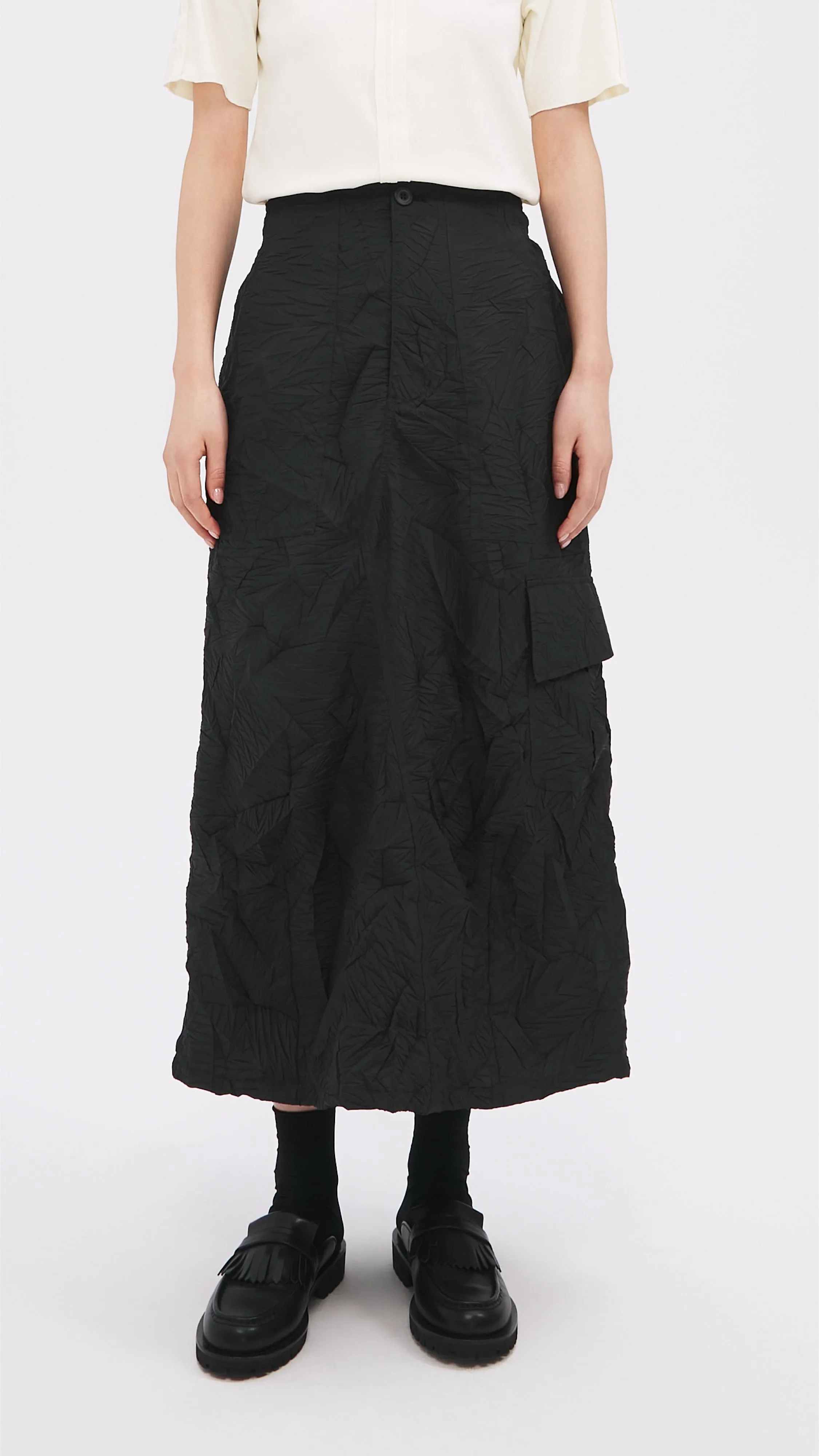 Distort Pleated Military Skirt sold by INITIAL Fashion