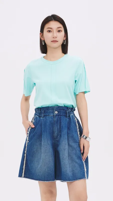 Tucks-trimmed T-Shirt sold by INITIAL Fashion