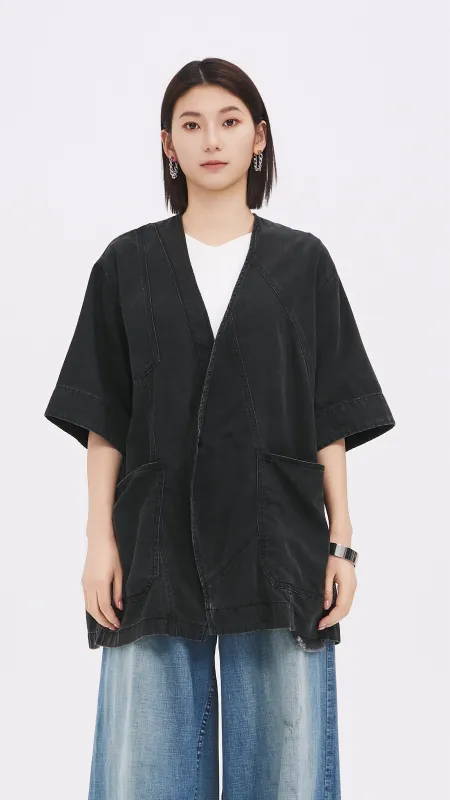 Rebuilt Denim Kimono Jacket sold by INITIAL Fashion