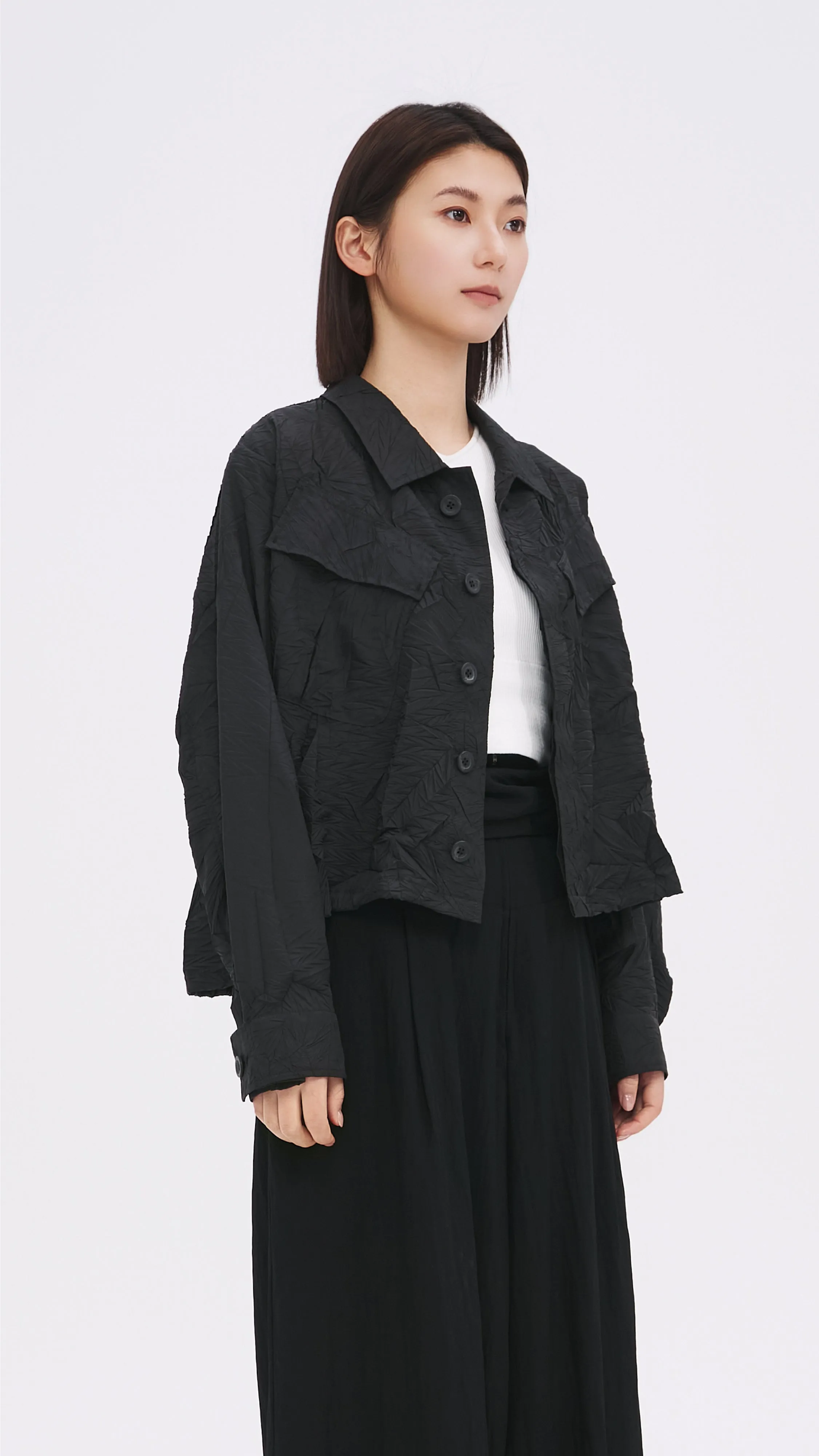 Distort Pleated Military Jacket sold by INITIAL Fashion product image thumbnail 2