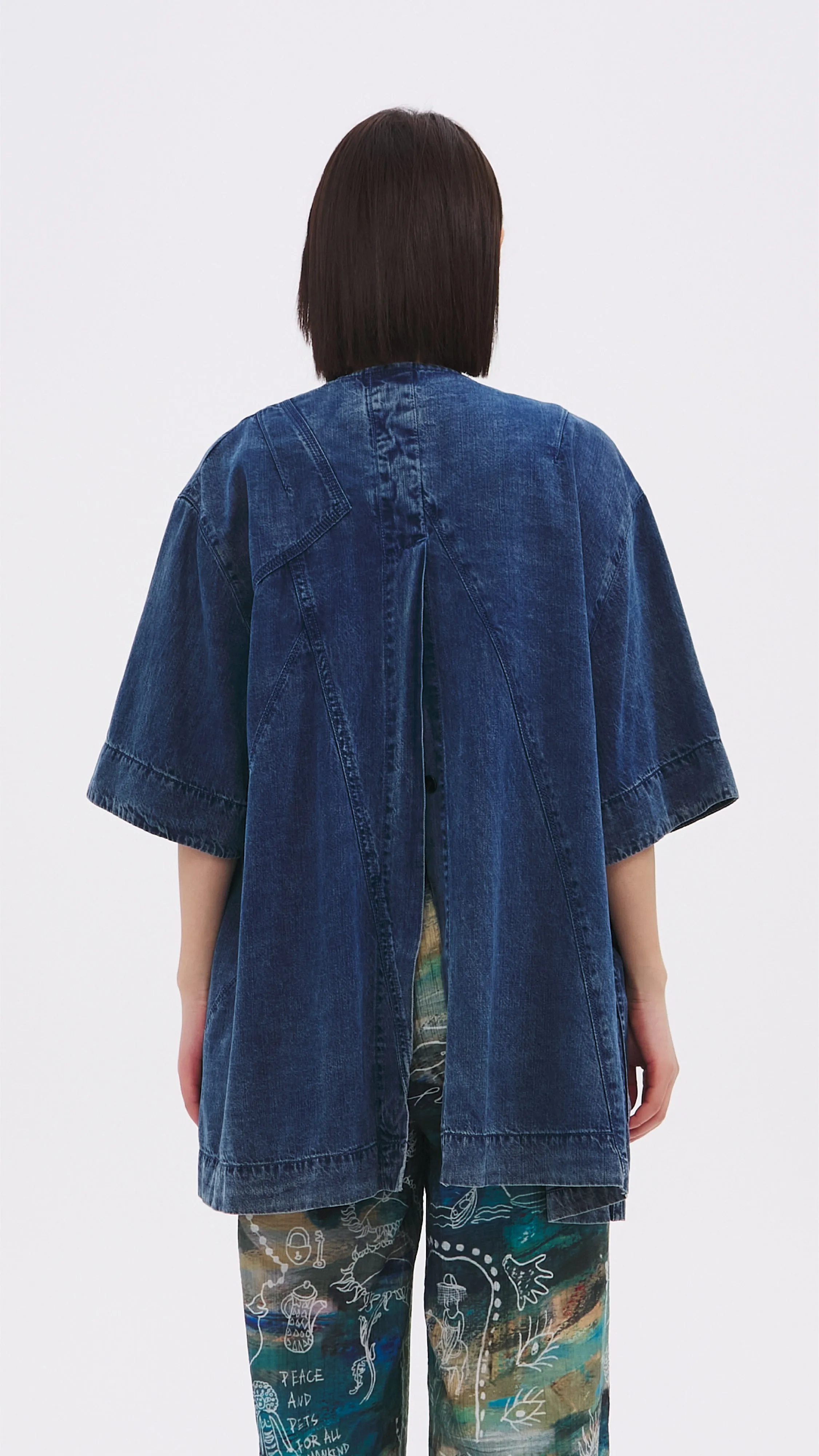 Rebuilt Denim Kimono Jacket sold by INITIAL Fashion product image thumbnail 3