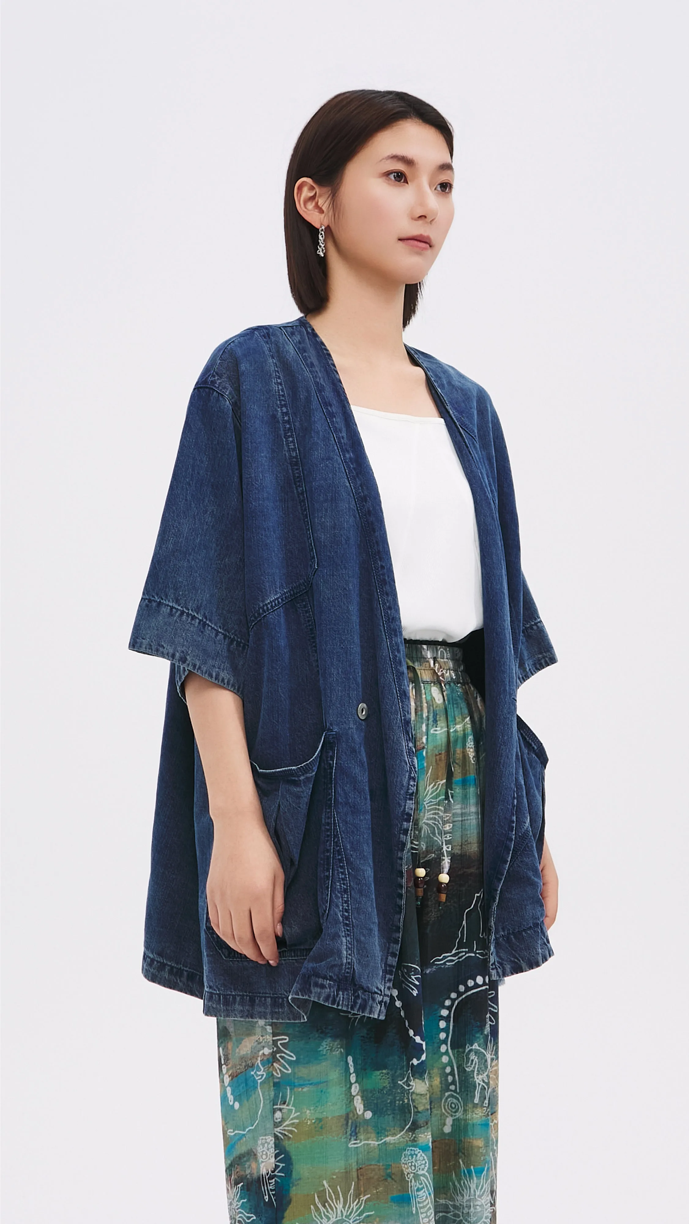 Rebuilt Denim Kimono Jacket sold by INITIAL Fashion product image thumbnail 2