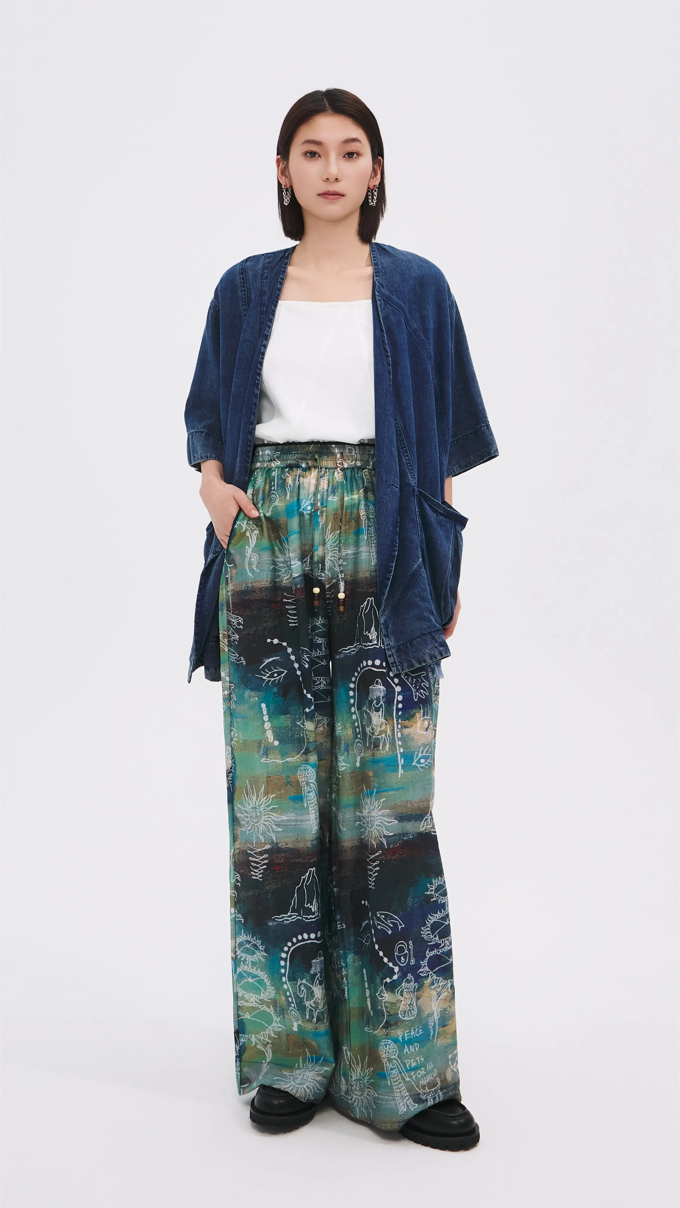 Rebuilt Denim Kimono Jacket sold by INITIAL Fashion product image thumbnail 4