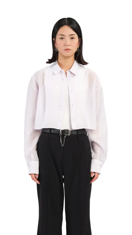 Puff Sleeves Crop Shirt made by INITIAL Fashion