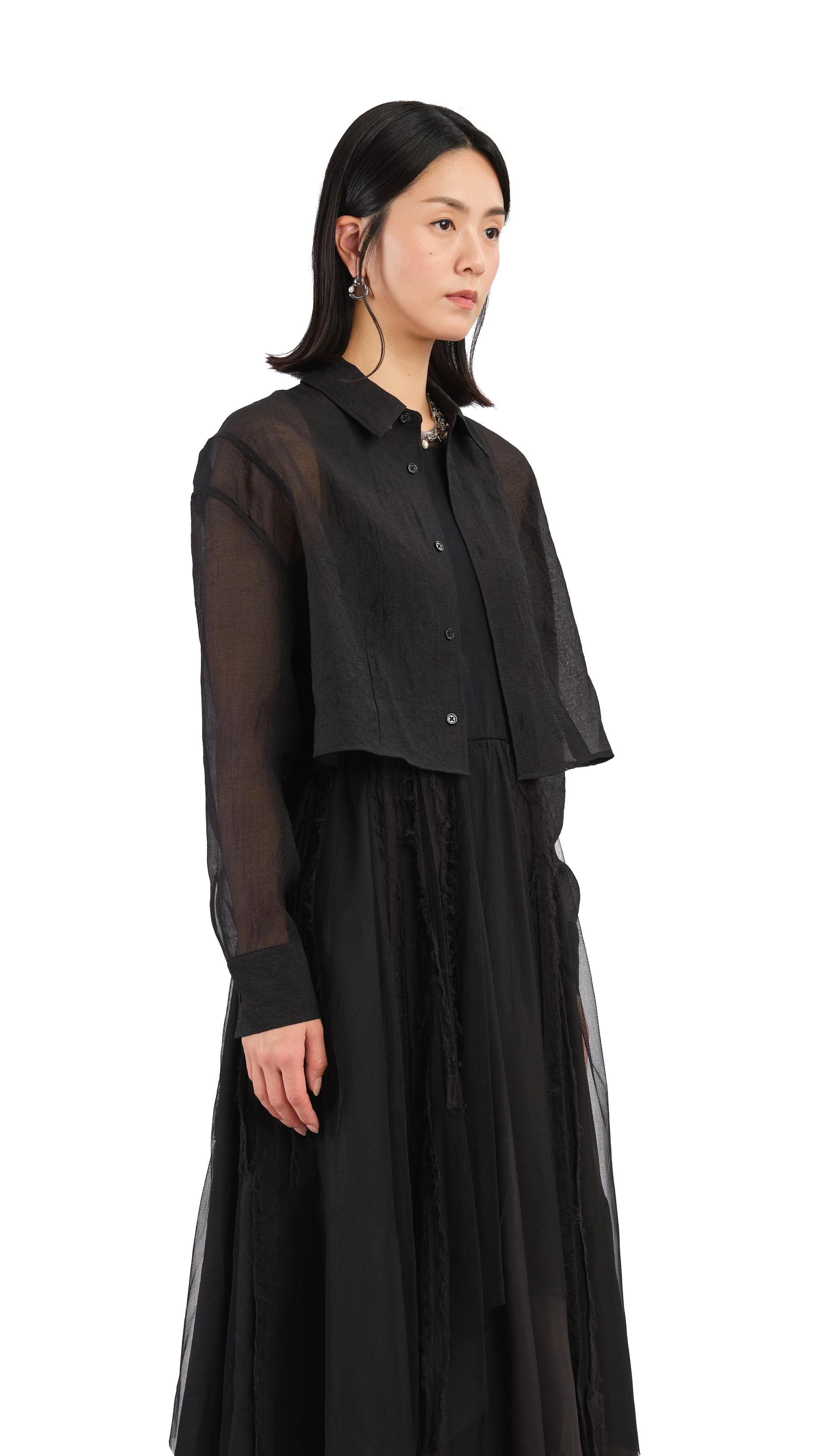 Puff Sleeves Crop Shirt sold by INITIAL Fashion product image thumbnail 2