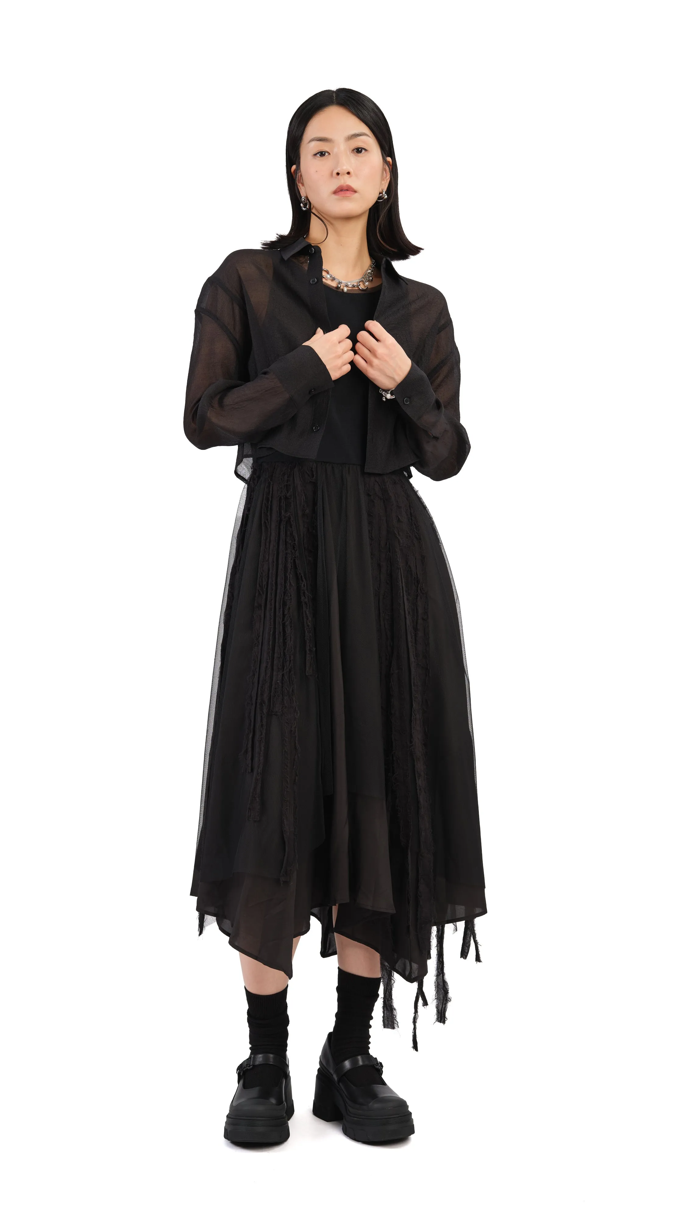 Puff Sleeves Crop Shirt sold by INITIAL Fashion product image thumbnail 5