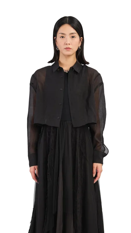 Puff Sleeves Crop Shirt sold by INITIAL Fashion