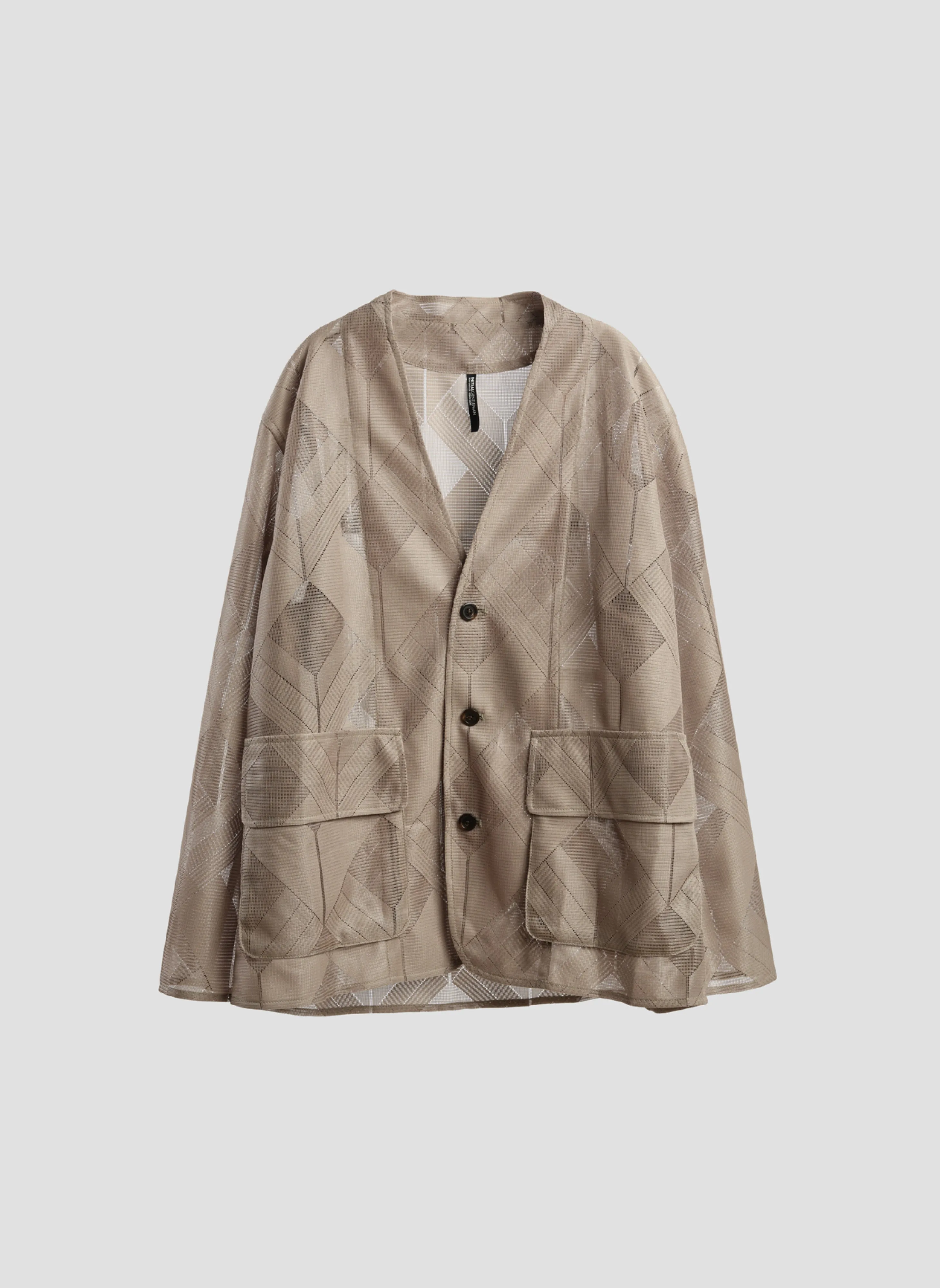 Polyester Geometric Jacquard Soft Blazer sold by INITIAL Fashion
