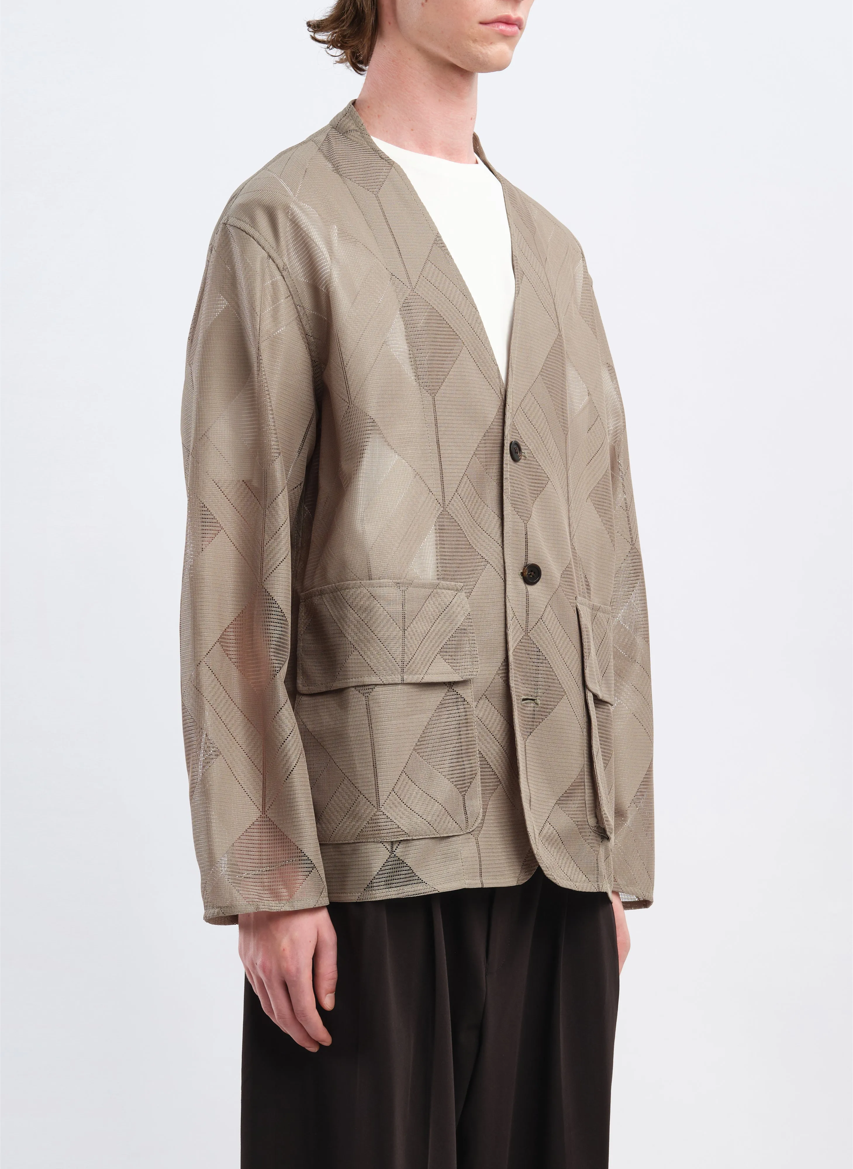 Polyester Geometric Jacquard Soft Blazer sold by INITIAL Fashion product image thumbnail 3