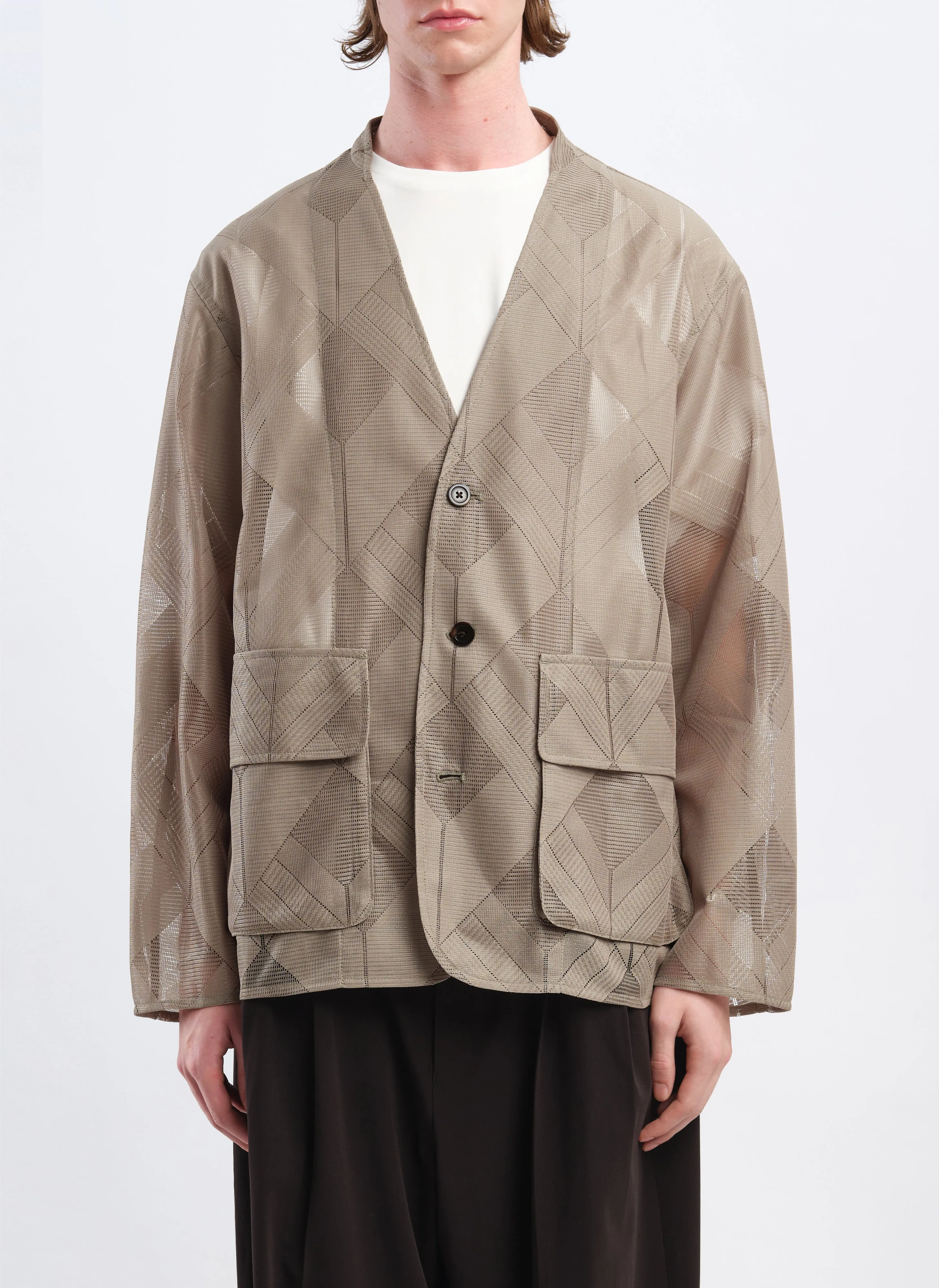 Polyester Geometric Jacquard Soft Blazer sold by INITIAL Fashion product image thumbnail 2