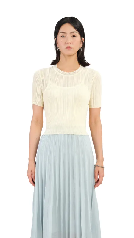 Short Sleeves Tie-Waist Sweater sold by INITIAL Fashion