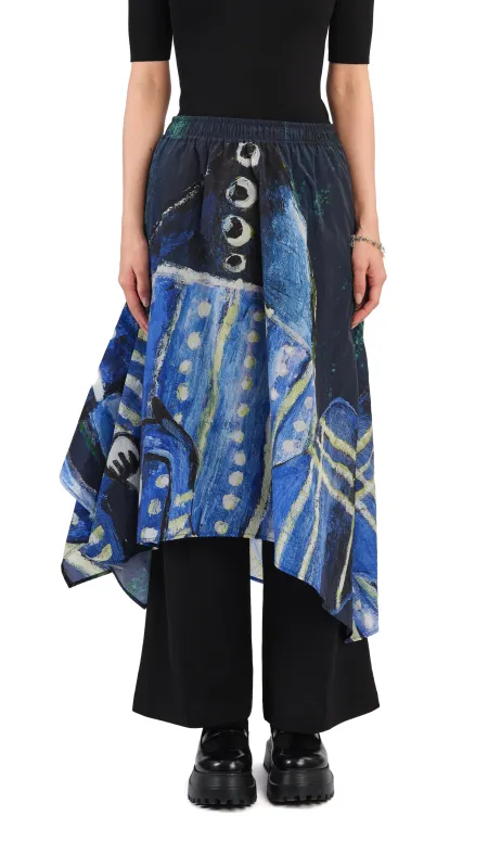 Selk'Nam Graphic Print Asymmetric Skirt sold by INITIAL Fashion