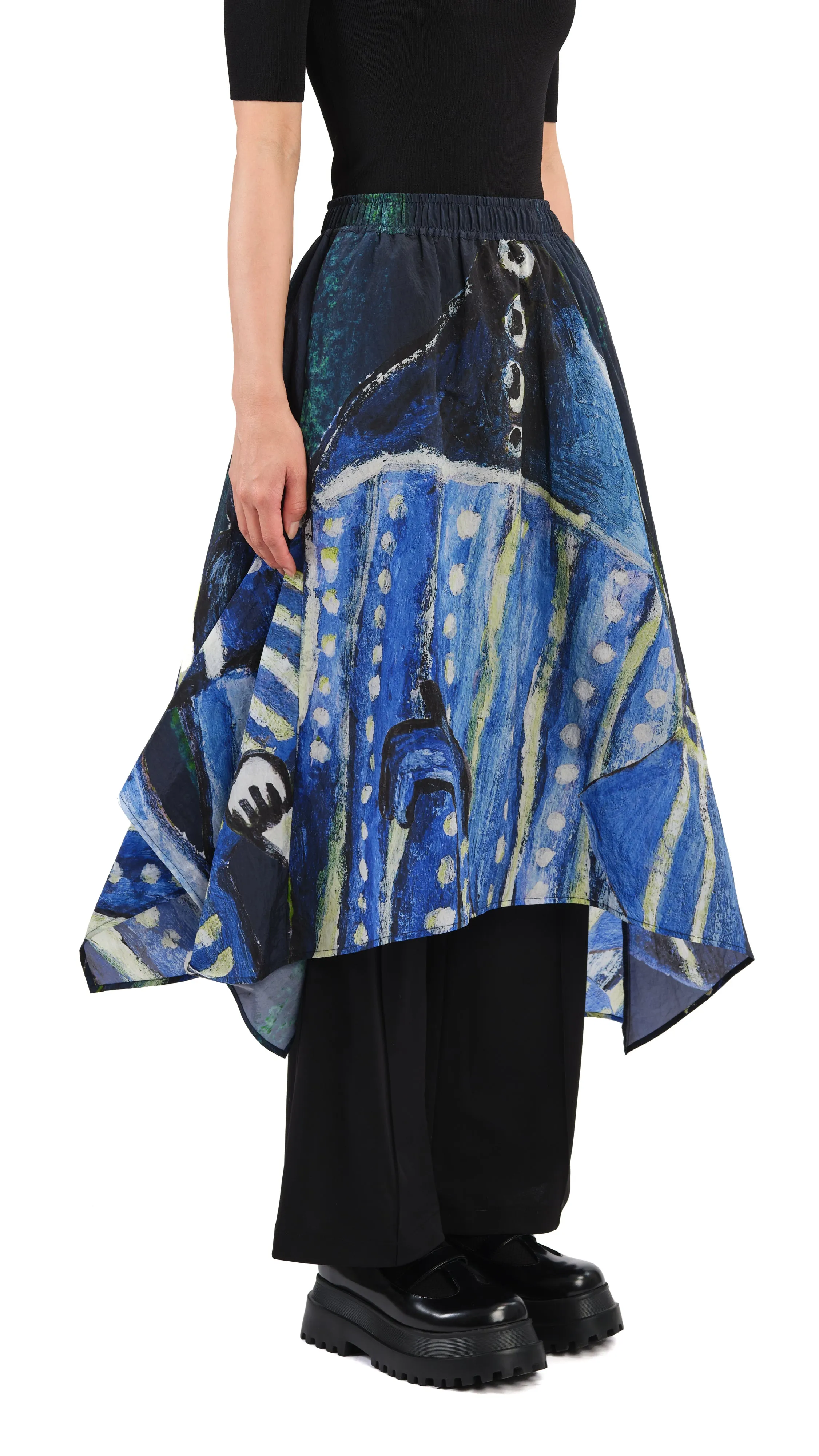 Selk'Nam Graphic Print Asymmetric Skirt sold by INITIAL Fashion product image thumbnail 2