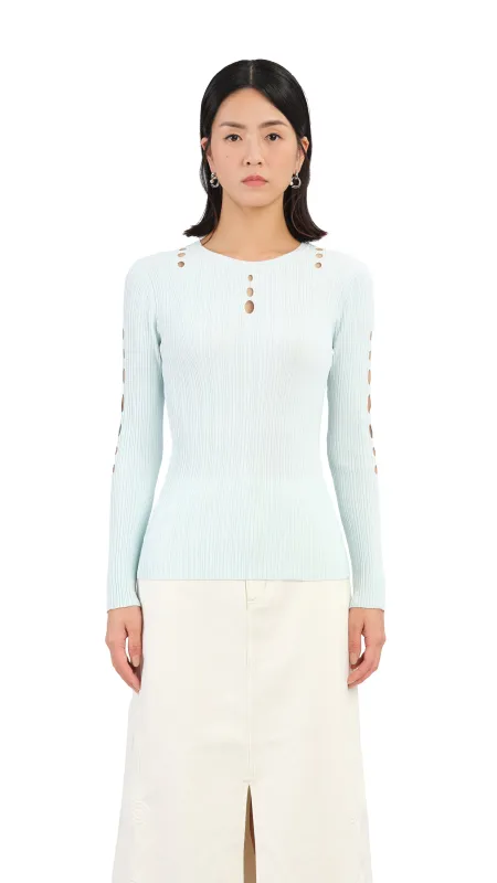 Slash Cut-Out Sweater sold by INITIAL Fashion
