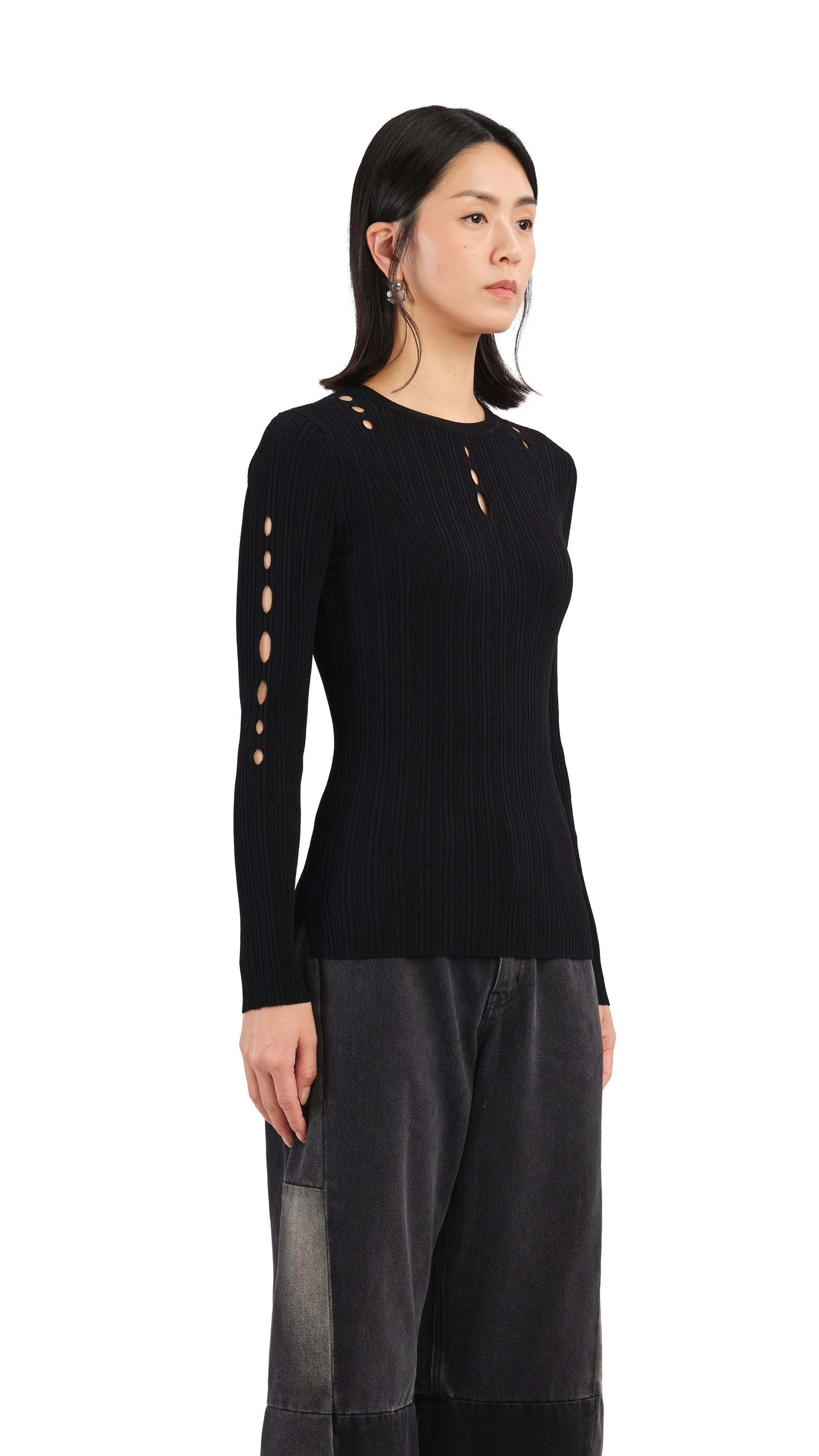 Slash Cut-Out Sweater sold by INITIAL Fashion product image thumbnail 2