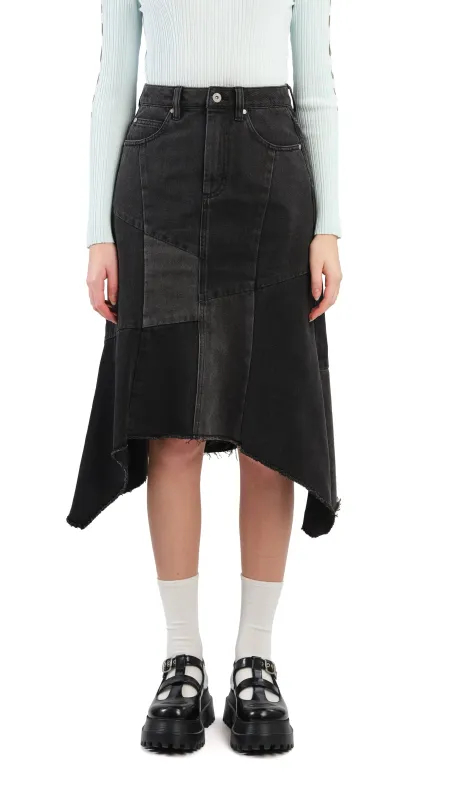 Rebuilt Denim Fishtail Skirt sold by INITIAL Fashion