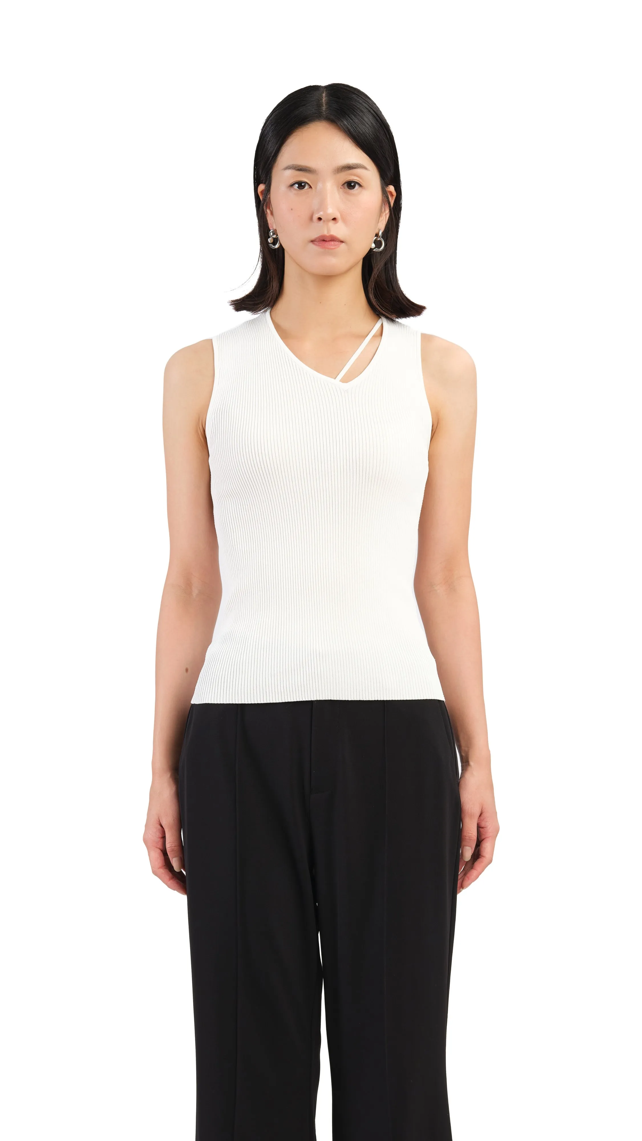 Asymmetric Neckline Top sold by INITIAL Fashion