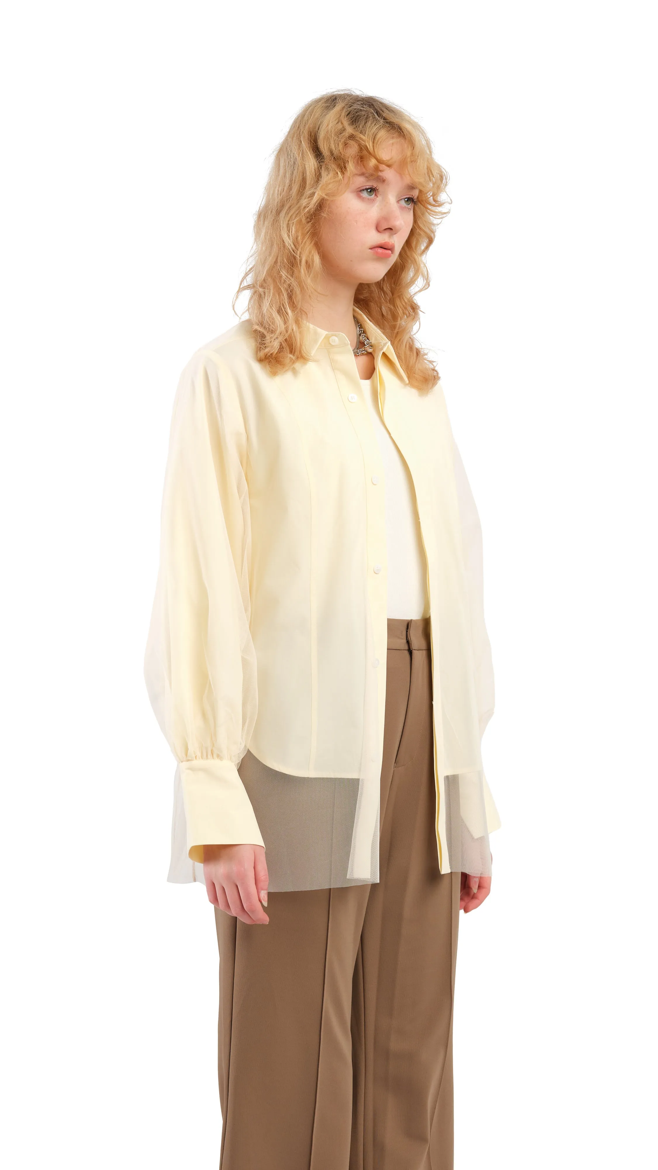 Mesh Layered Shirt sold by INITIAL Fashion product image thumbnail 2