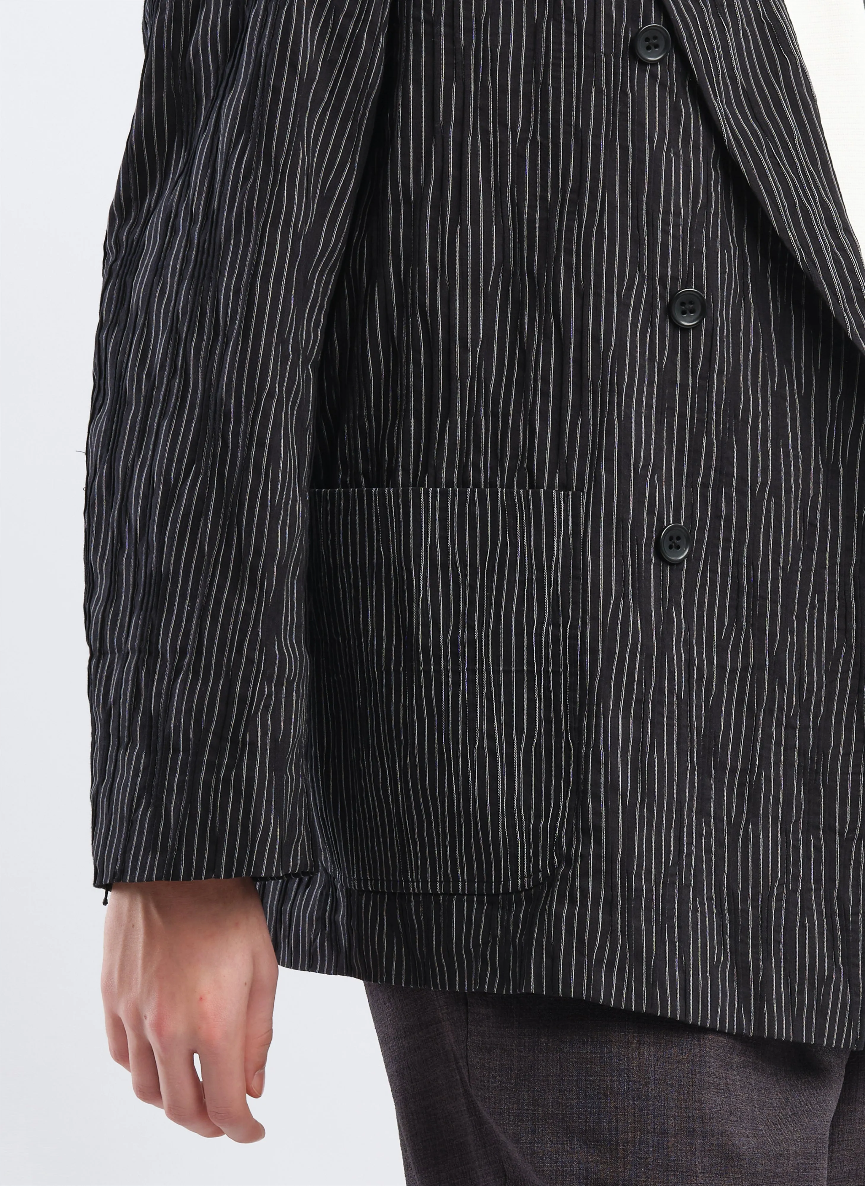 Distort Cotton Dobby Cloth Double Breasted Blazer sold by INITIAL Fashion product image thumbnail 5