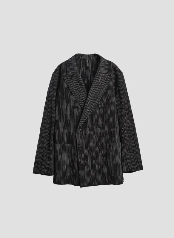 Distort Cotton Dobby Cloth Double Breasted Blazer sold by INITIAL Fashion