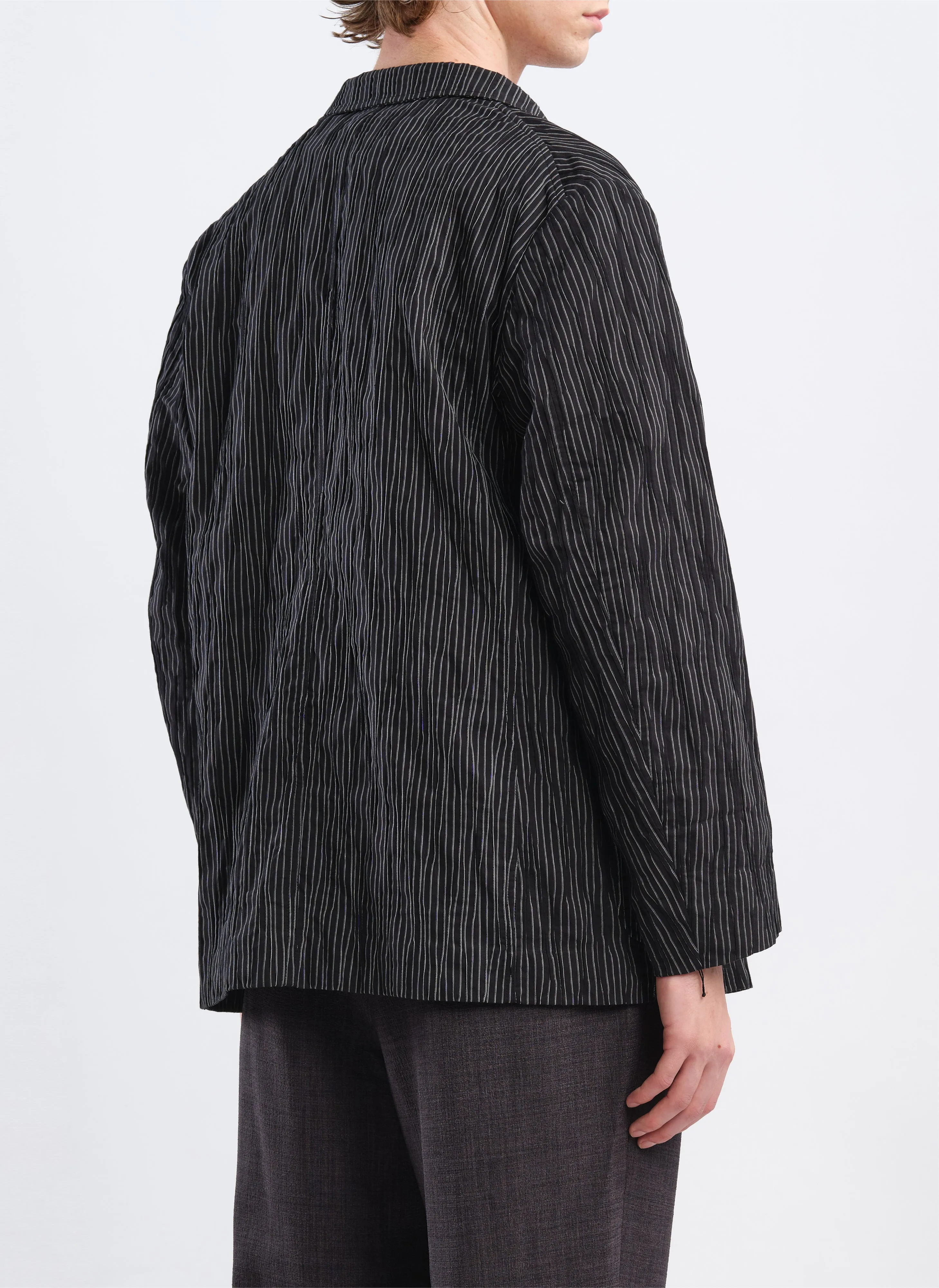 Distort Cotton Dobby Cloth Double Breasted Blazer sold by INITIAL Fashion product image thumbnail 4