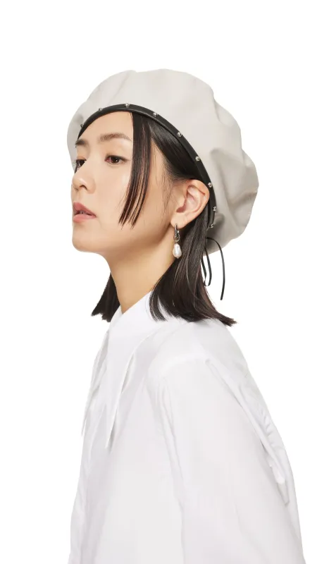 Pumpkin Studded Fullmoon Beret sold by INITIAL Fashion