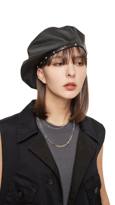 Pumpkin Studded Fullmoon Beret sold by INITIAL Fashion