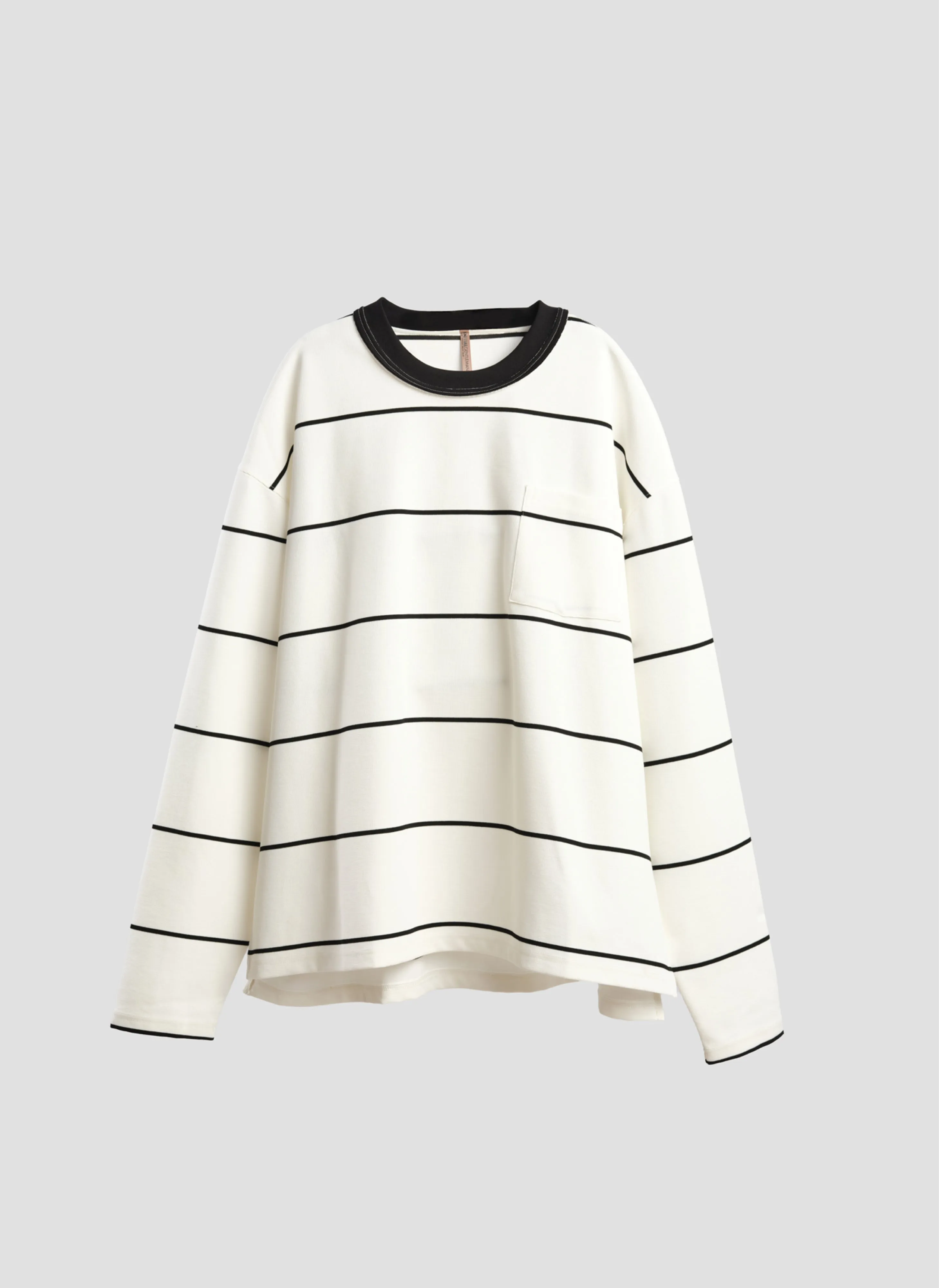 Jacquard Long Sleeves Border Top sold by INITIAL Fashion