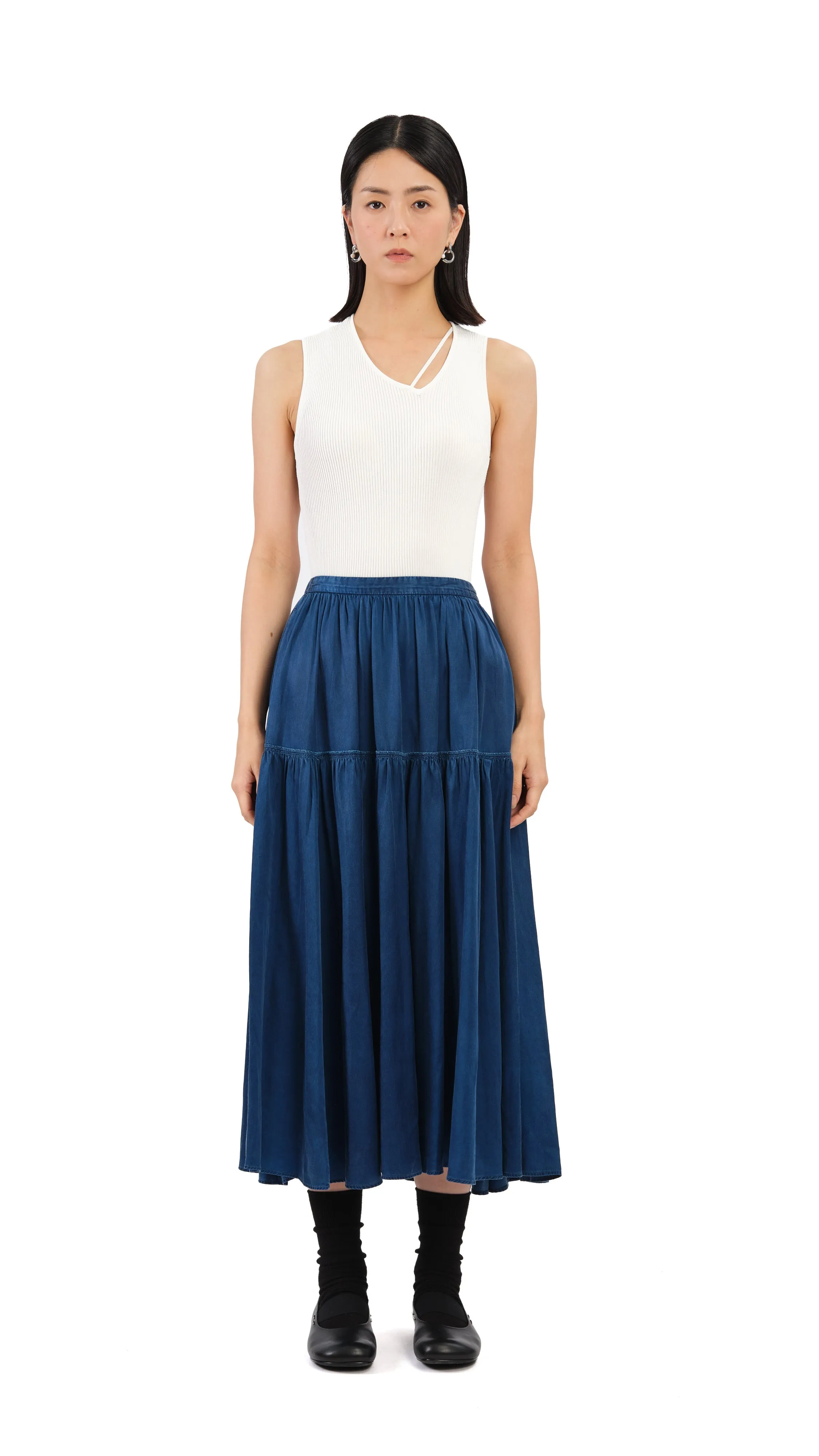 Kurashikizome Gathered Skirt sold by INITIAL Fashion product image thumbnail 4