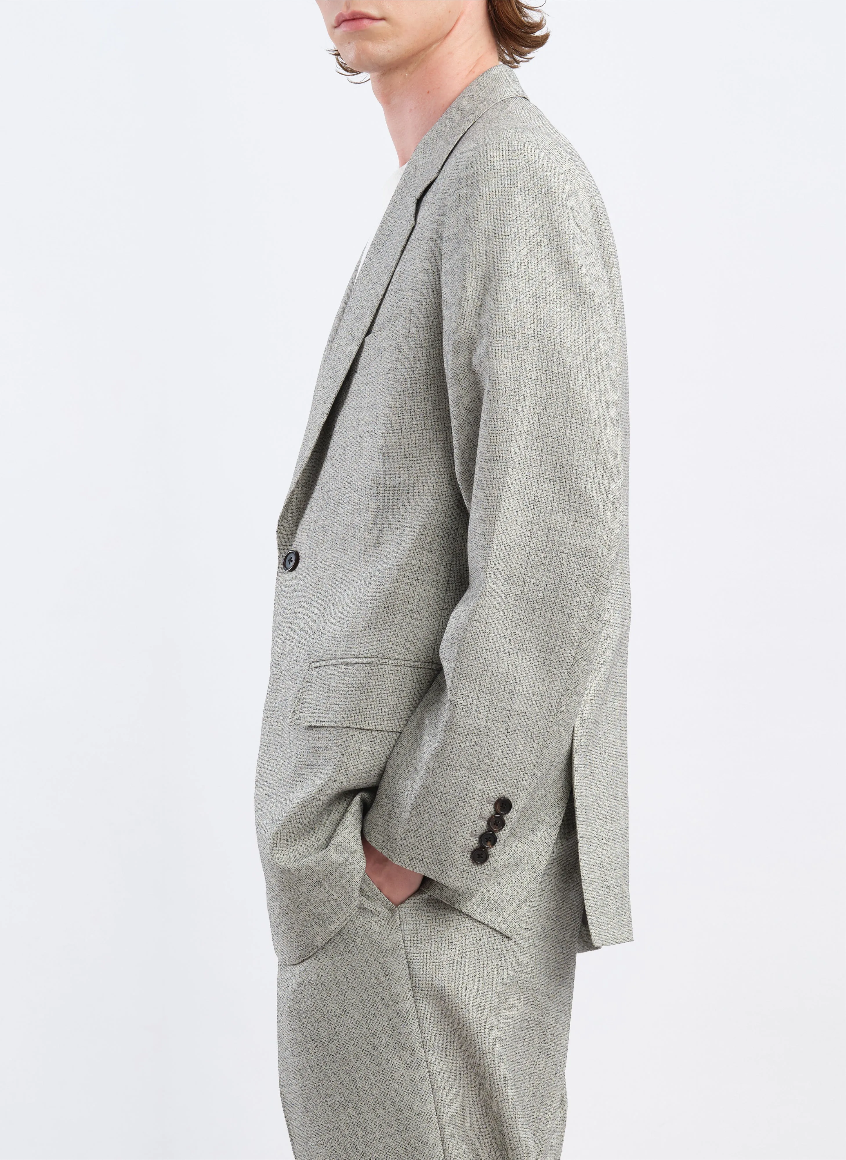 Marzotto Organic Wool Full Constructed Single Breasted Suit Blazer sold by INITIAL Fashion product image thumbnail 3