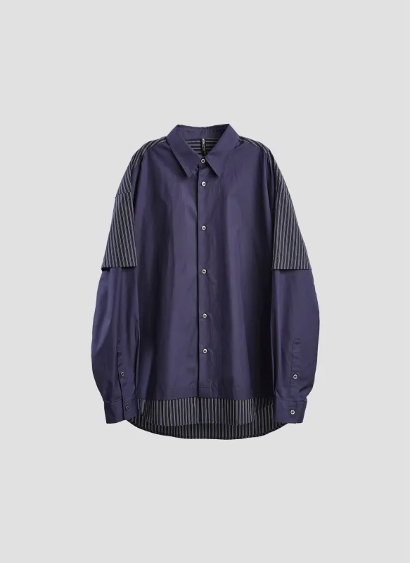 60s Cotton typewriter Blocking Shirt sold by INITIAL Fashion