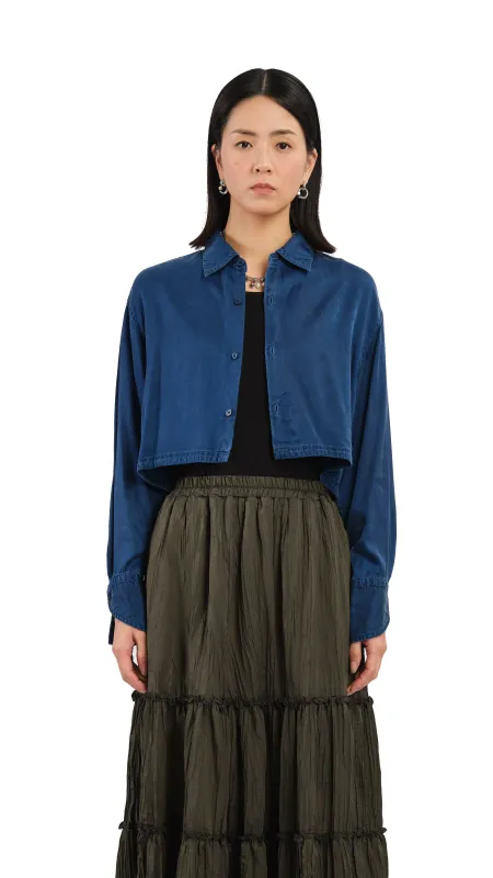 Kurashikizome Cropped Shirt sold by INITIAL Fashion