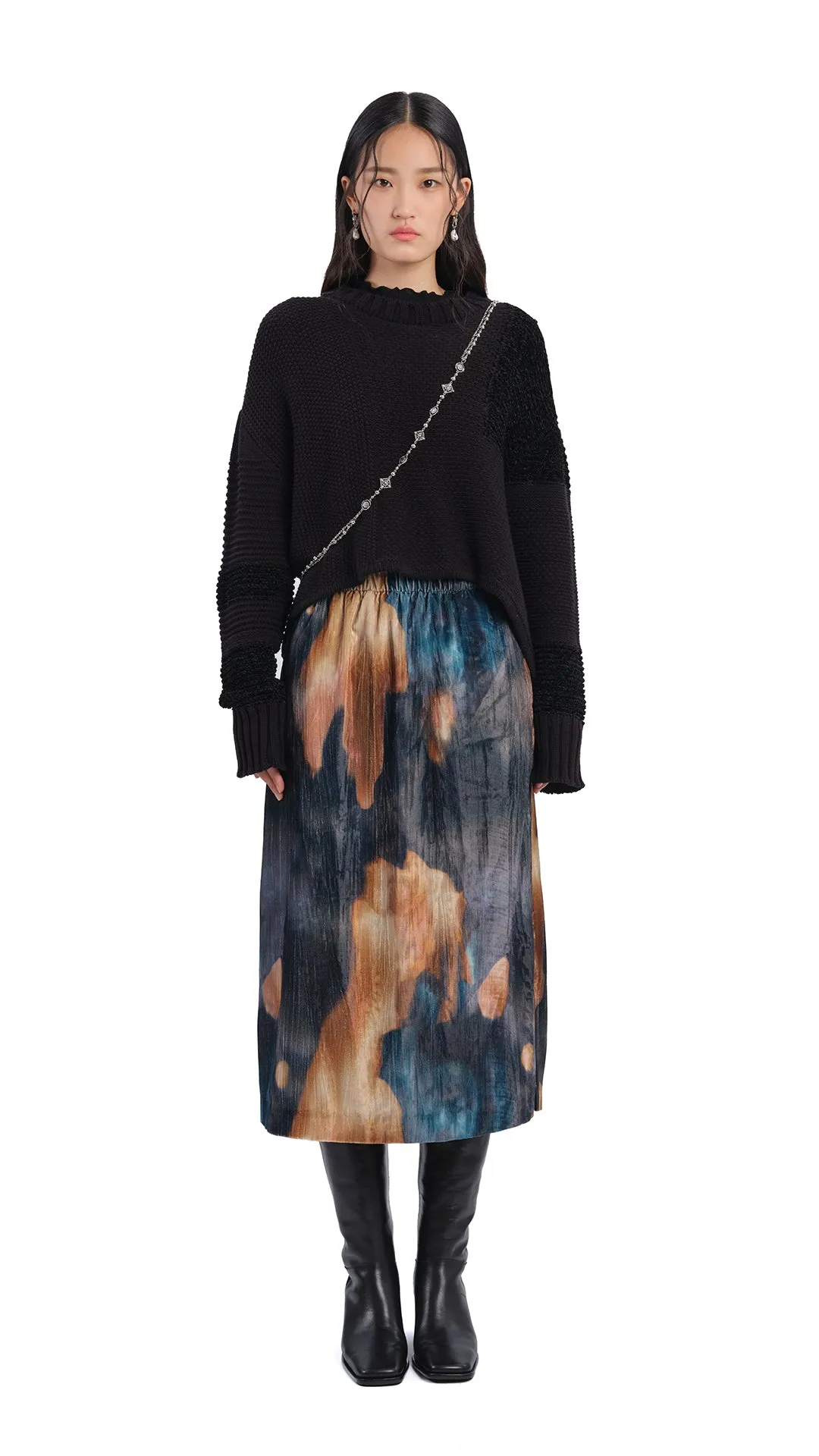 Knee-Length Panelled Leather Boots sold by INITIAL Fashion product image thumbnail 4