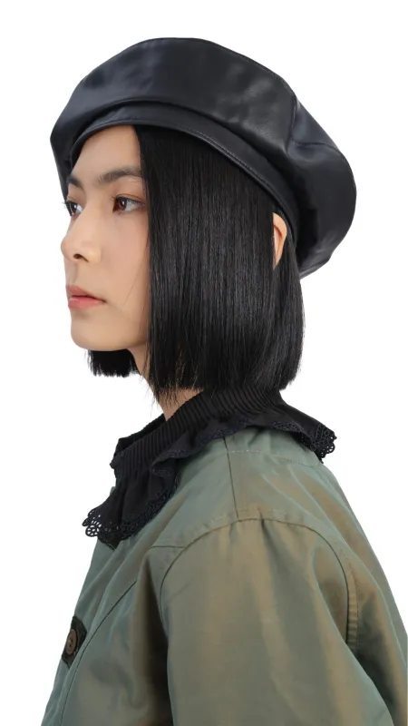 Faux Leather Fullmoon Beret sold by INITIAL Fashion