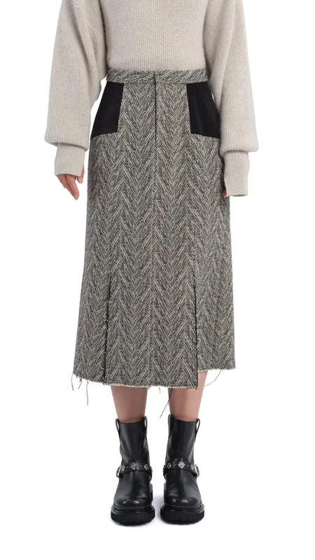 Herringbone Pencil Skirt sold by INITIAL Fashion