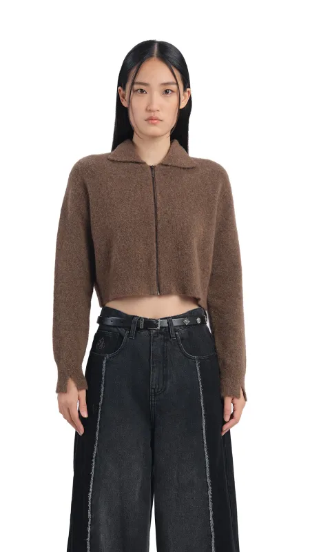 Yak Zip-Up Cardigan sold by INITIAL Fashion
