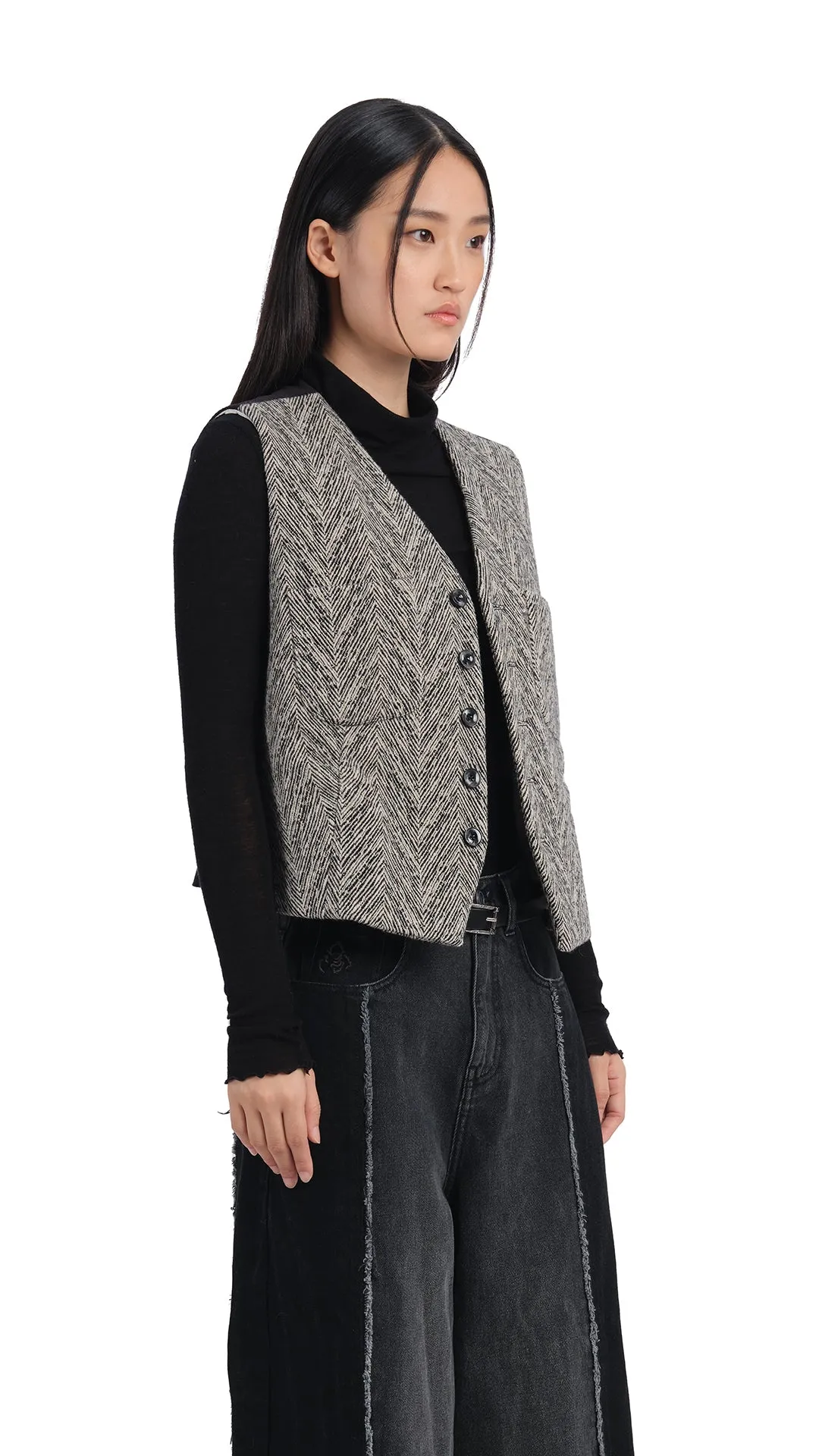 Herringbone Waist Coat sold by INITIAL Fashion product image thumbnail 2