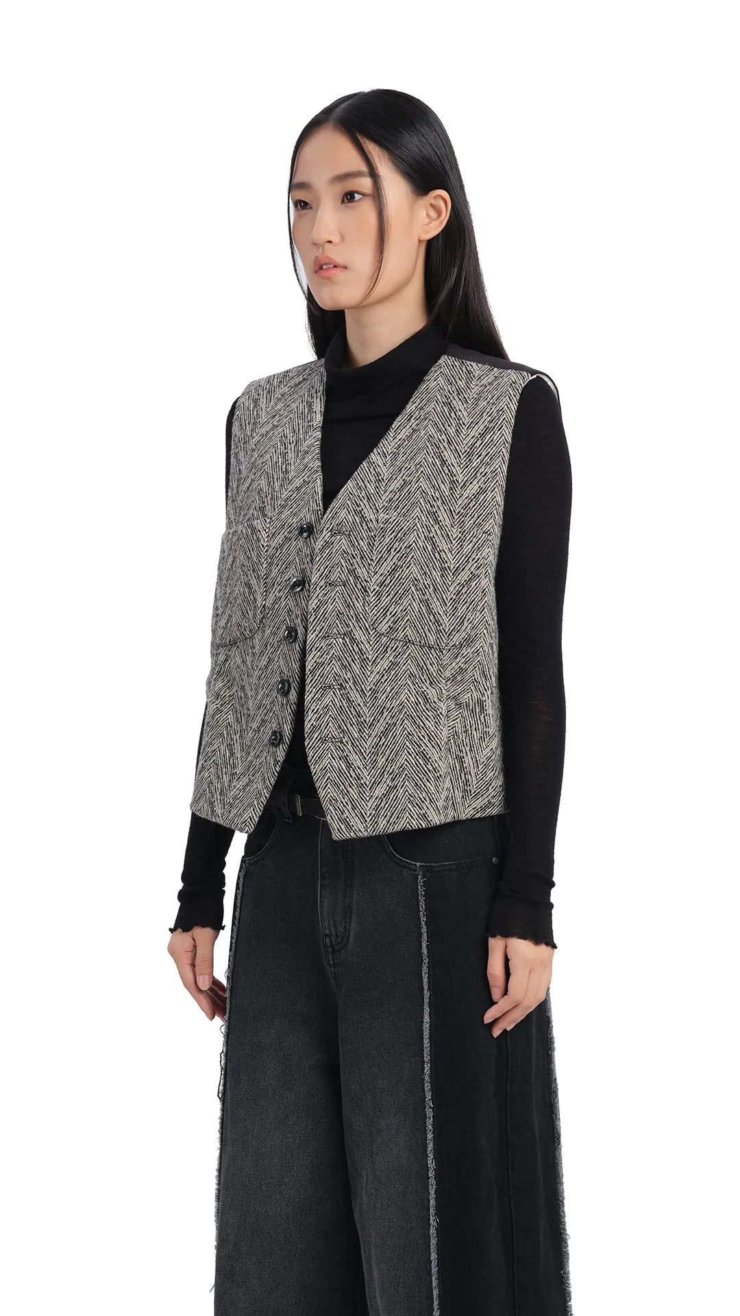 Herringbone Waist Coat sold by INITIAL Fashion product image thumbnail 3