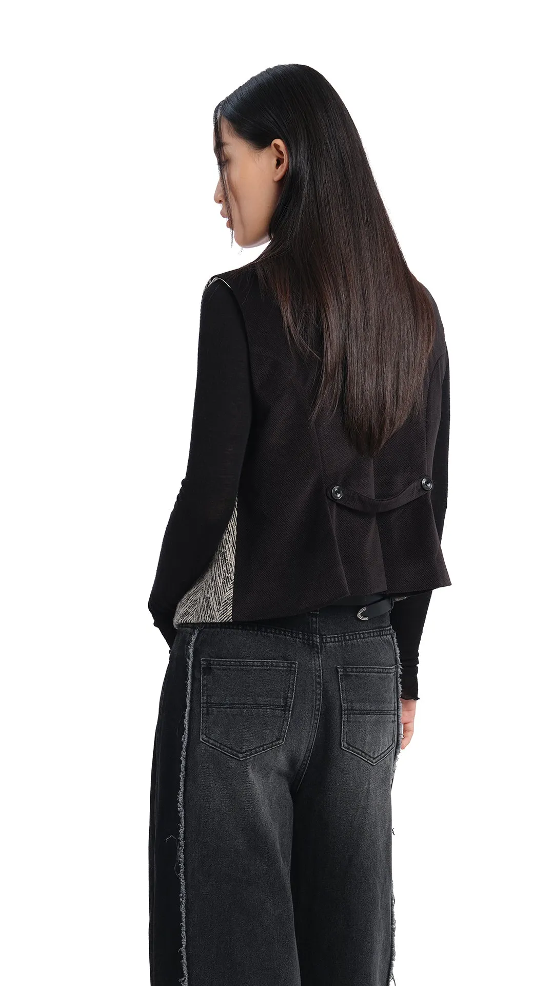 Herringbone Waist Coat sold by INITIAL Fashion product image thumbnail 4