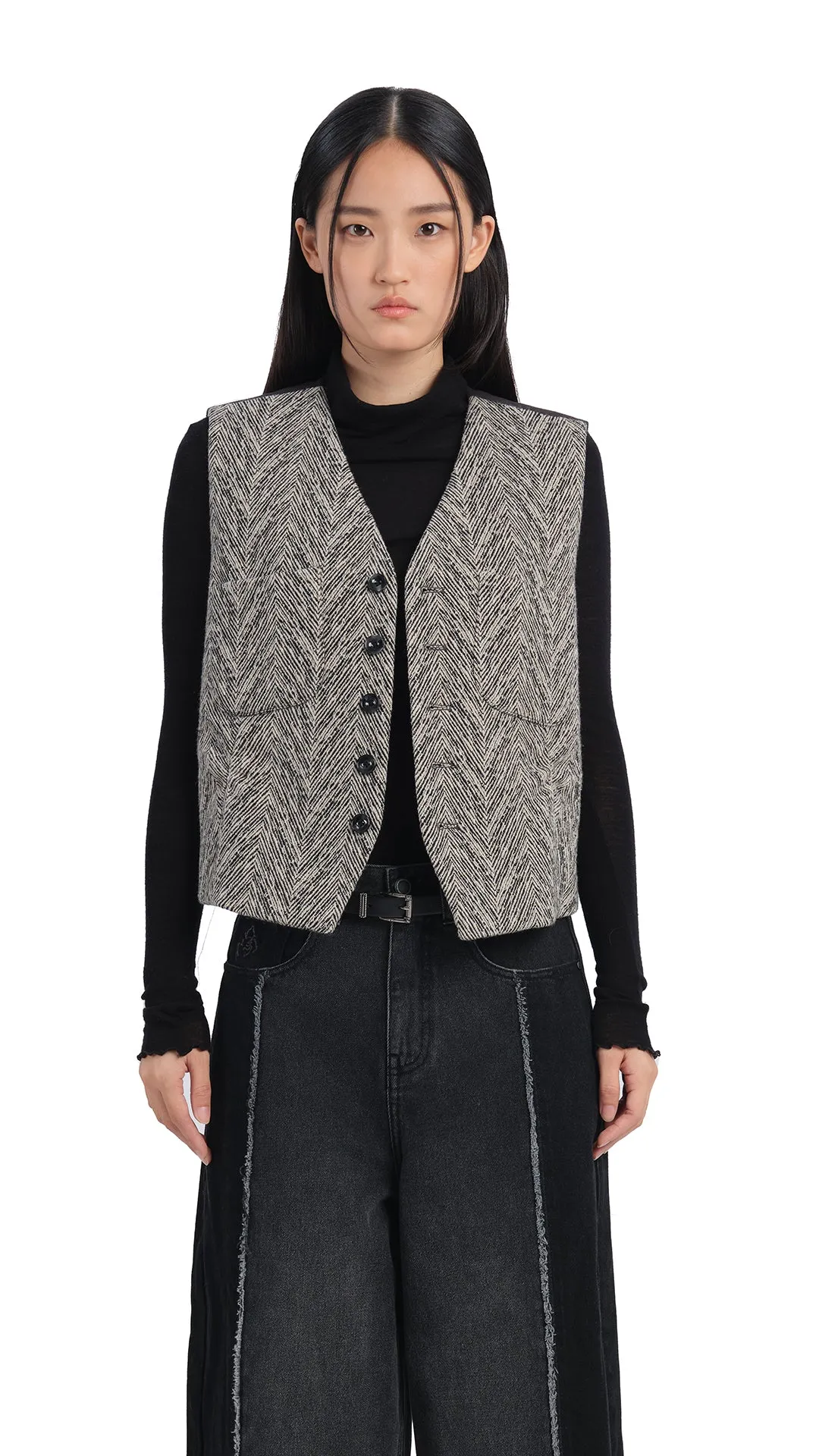 Herringbone Waist Coat sold by INITIAL Fashion