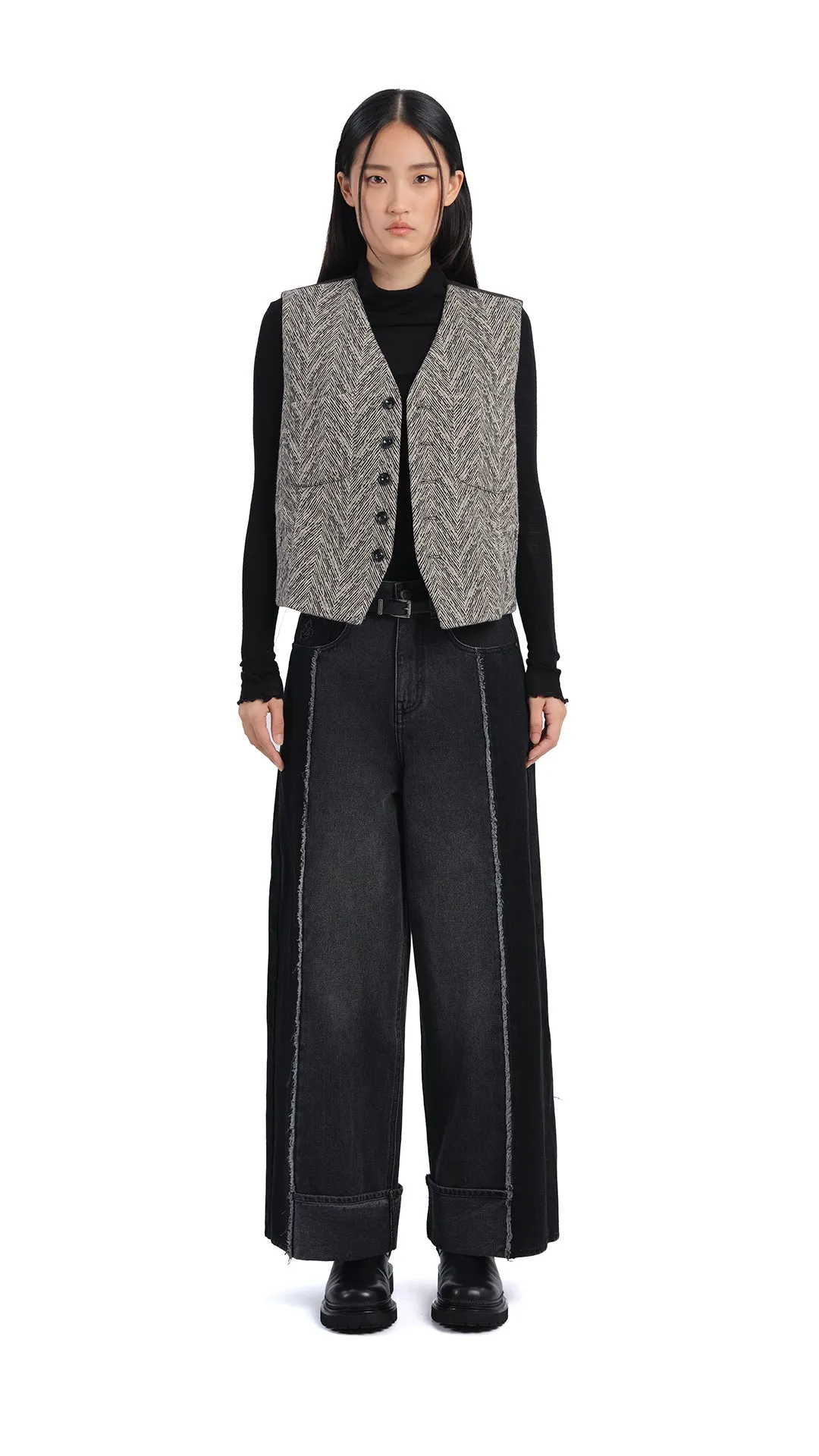 Herringbone Waist Coat sold by INITIAL Fashion product image thumbnail 5