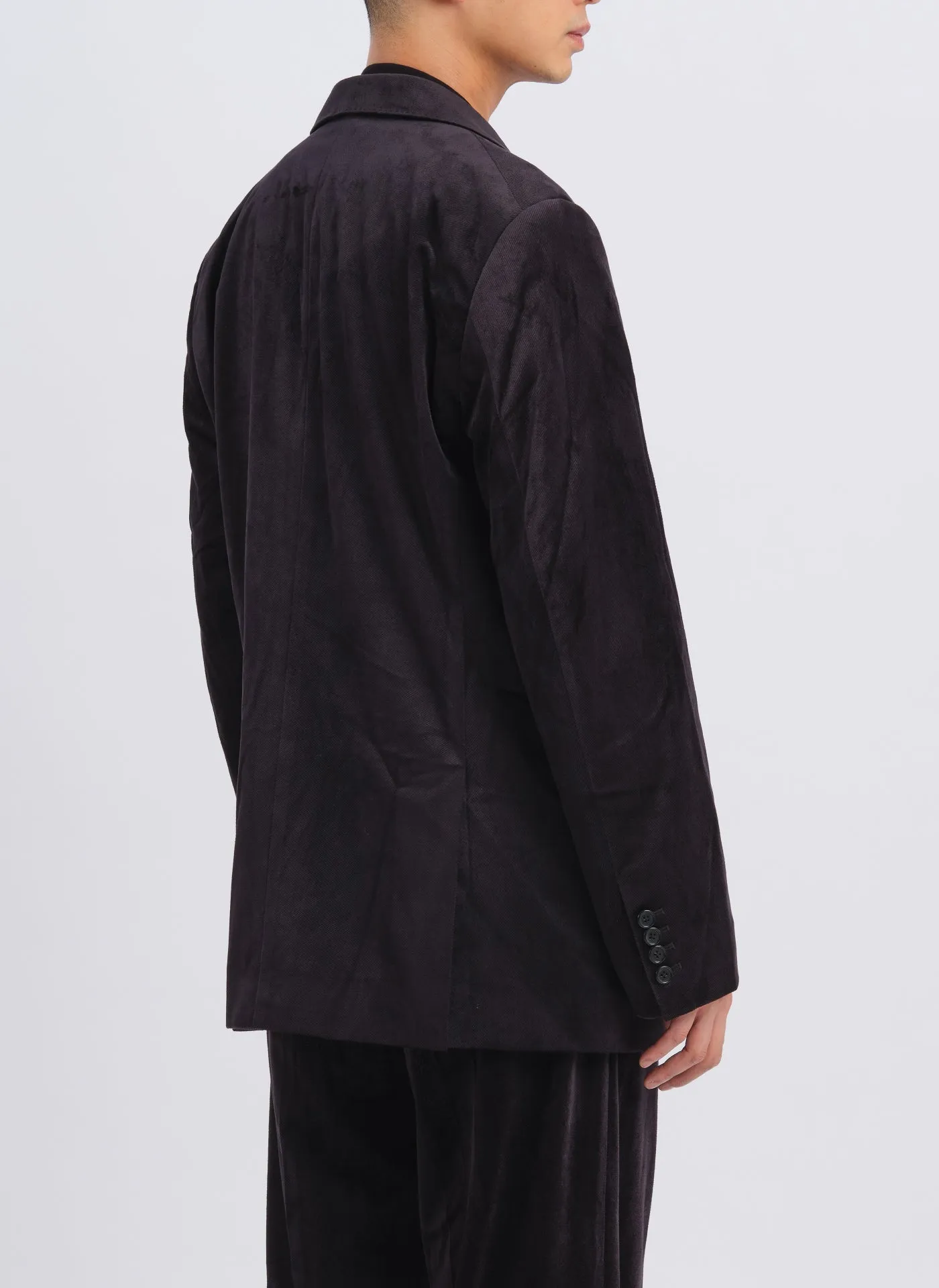 Micro Polyester Velour Twill Construction Suit Blazer sold by INITIAL Fashion product image thumbnail 4