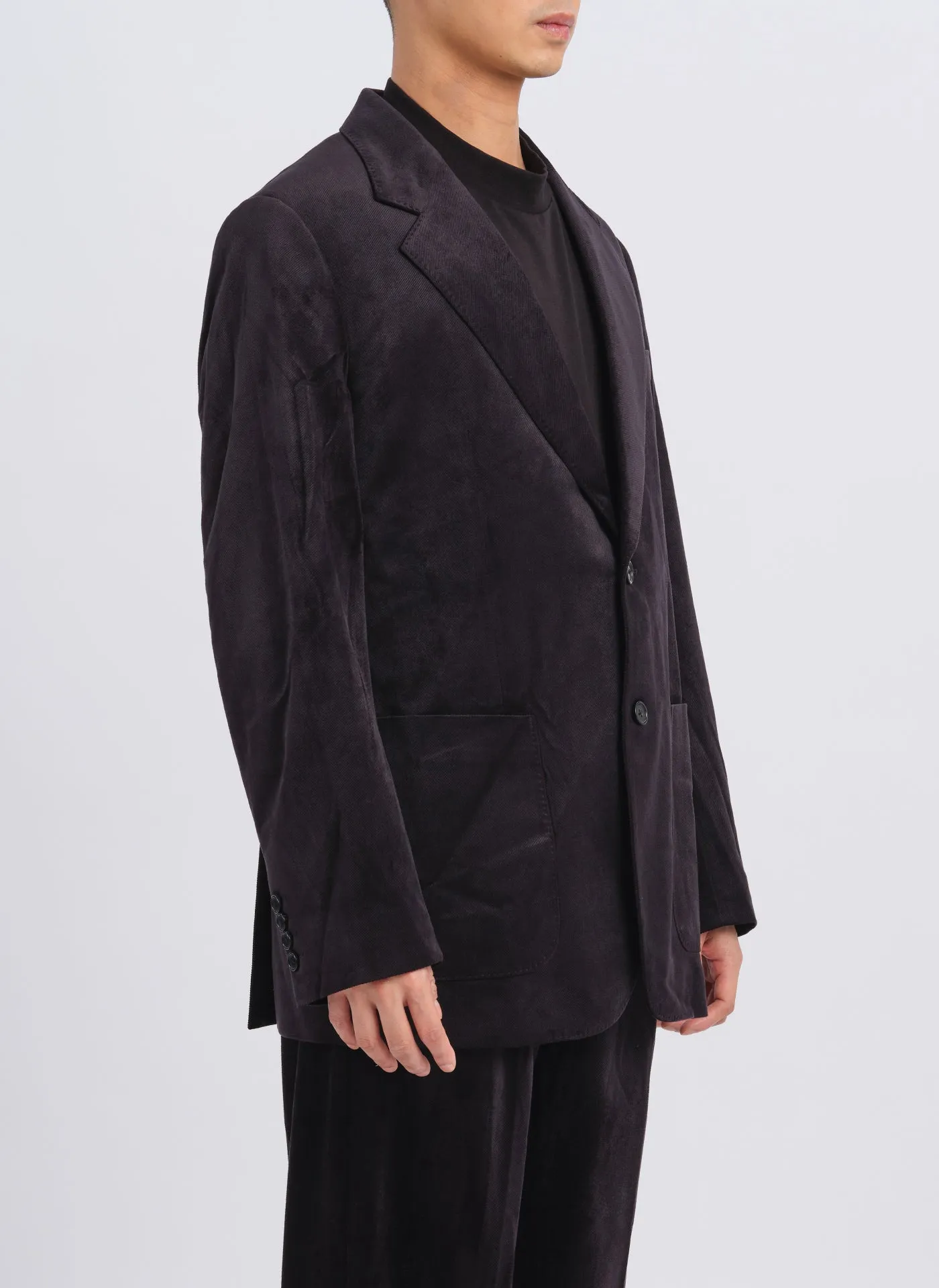 Micro Polyester Velour Twill Construction Suit Blazer sold by INITIAL Fashion product image thumbnail 3