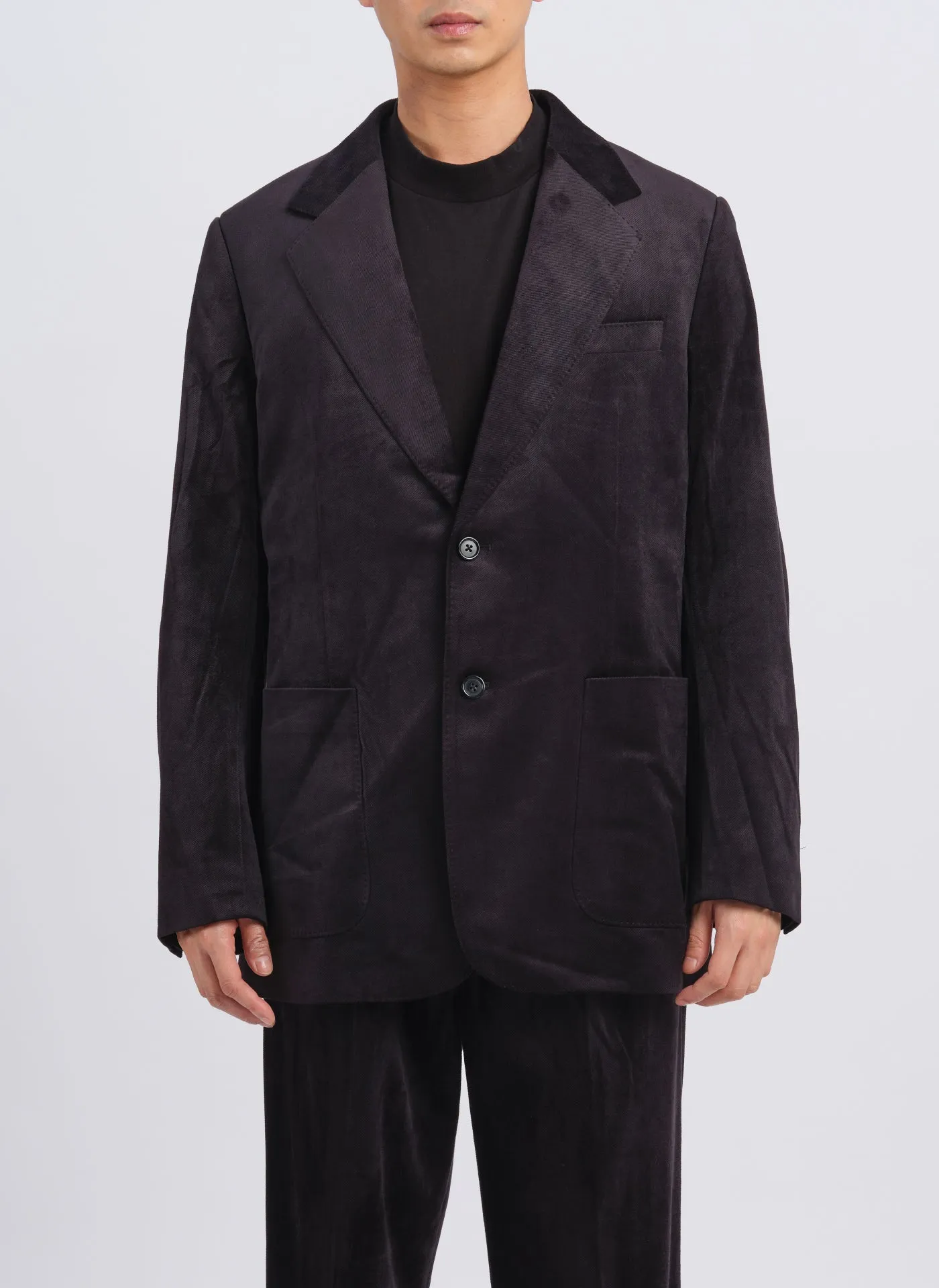 Micro Polyester Velour Twill Construction Suit Blazer sold by INITIAL Fashion product image thumbnail 2